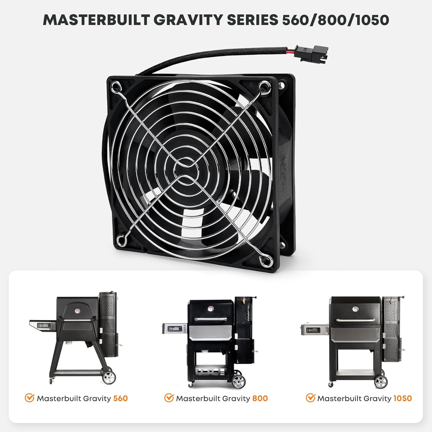 Fan Kit Compatible with Masterbuilt Gravity Series 560/800/1050 Digital Charcoal Grill & Smoker, Replacement Part for 9904190040 - Image 3