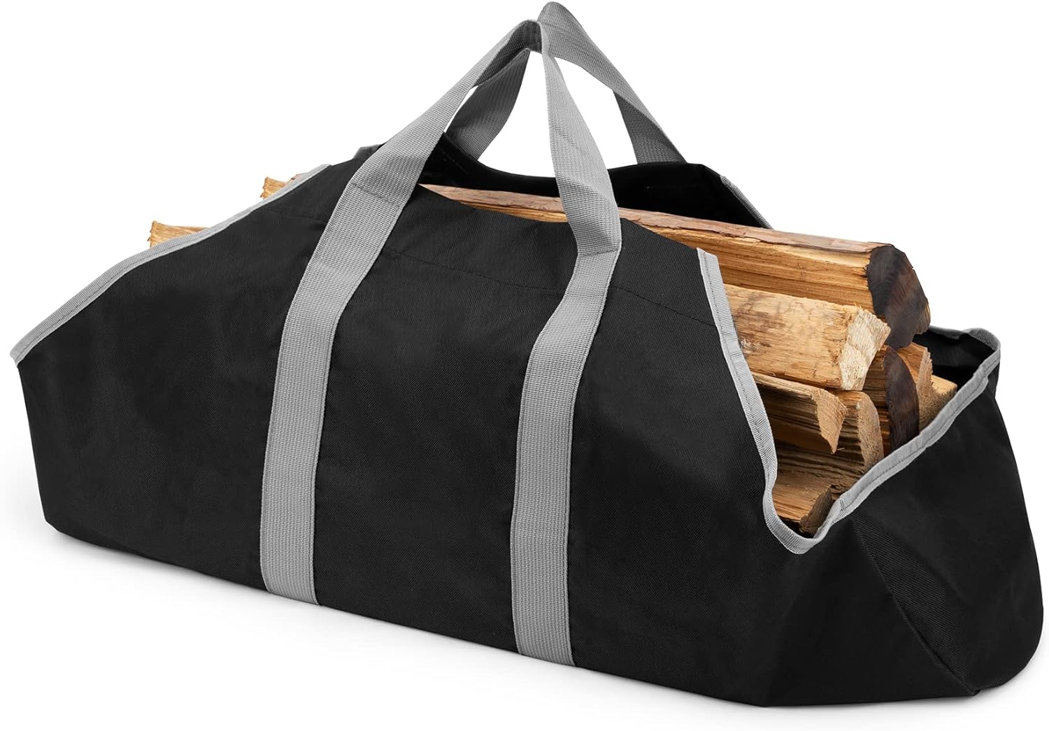 Canvas Firewood Carrier Bag, Durable Firepalce Log Tote with Handles for Wood Fire Stove, Outdoor Camping - Image 1
