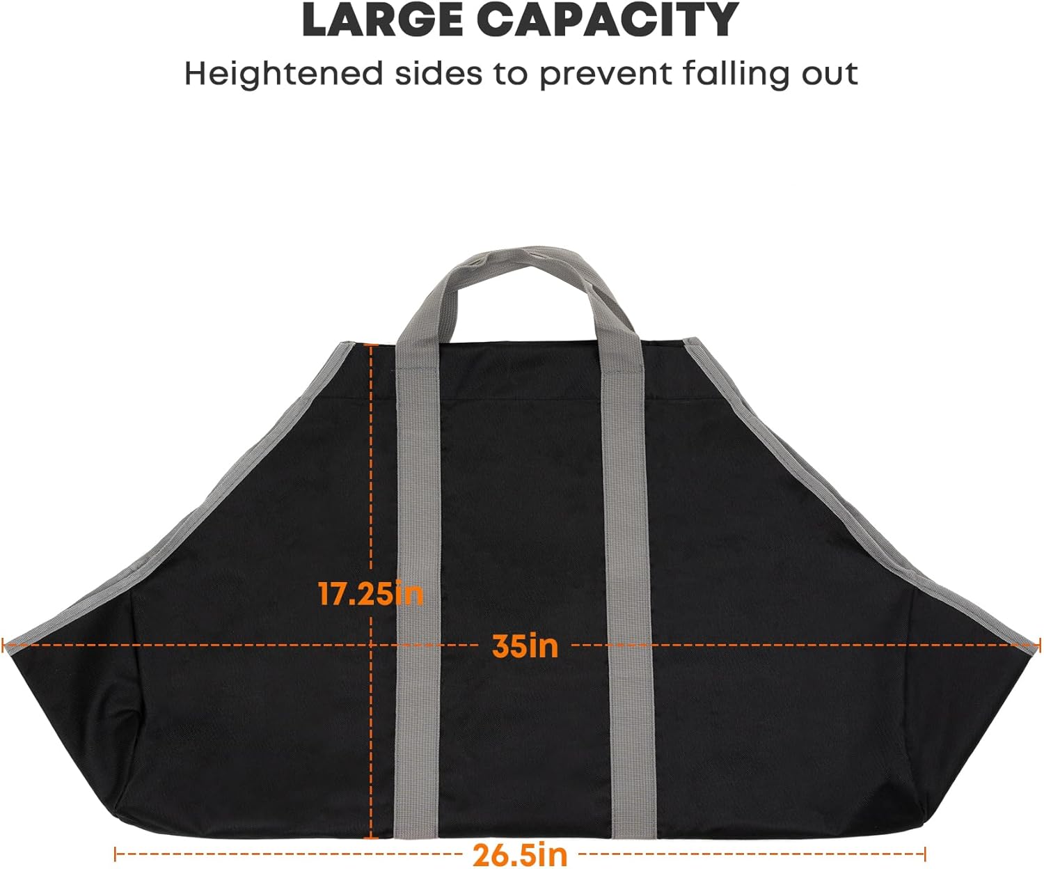Canvas Firewood Carrier Bag, Durable Firepalce Log Tote with Handles for Wood Fire Stove, Outdoor Camping - Image 2