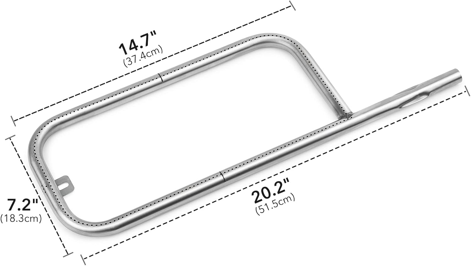 Stainless Steel Grill Burner Tube for Weber Q200 Q220 Q2000 Q2200 396000, 396001, 396002, 566002, 53060001, 54060001 - Grill Burner Tube Pipe Part for Weber 69956/60041/41862 - Image 2