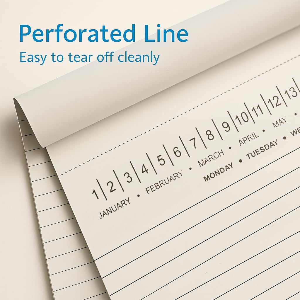 Legal Pads 8.5 x 11 with Date on Top, Narrow Ruled, White Note Pads College Ruled Writing Tablets for Office, School, 50 Sheets, 3 Pack - Image 3