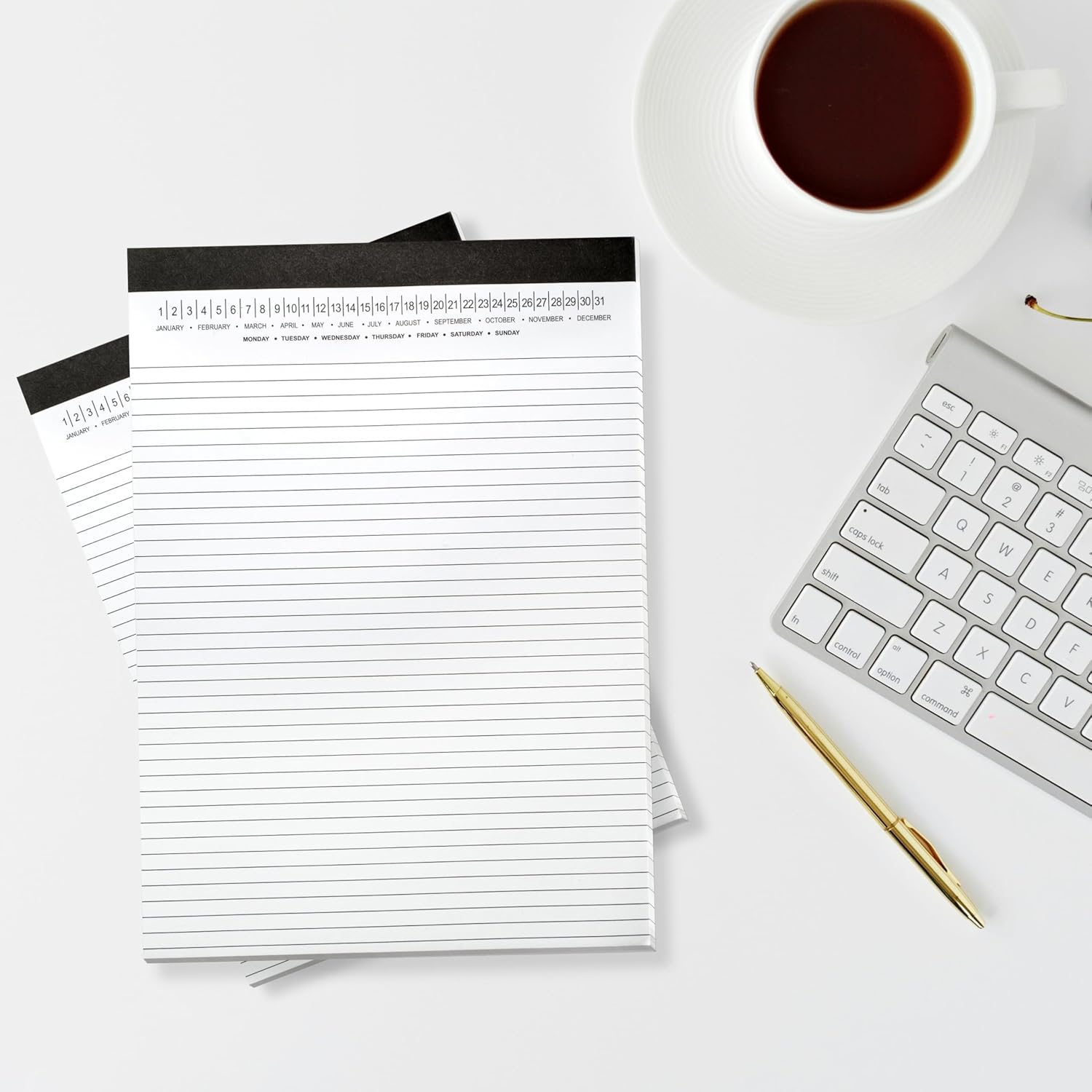 Legal Pads 8.5 x 11 with Date on Top, Narrow Ruled, White Note Pads College Ruled Writing Tablets for Office, School, 50 Sheets, 3 Pack - Image 5