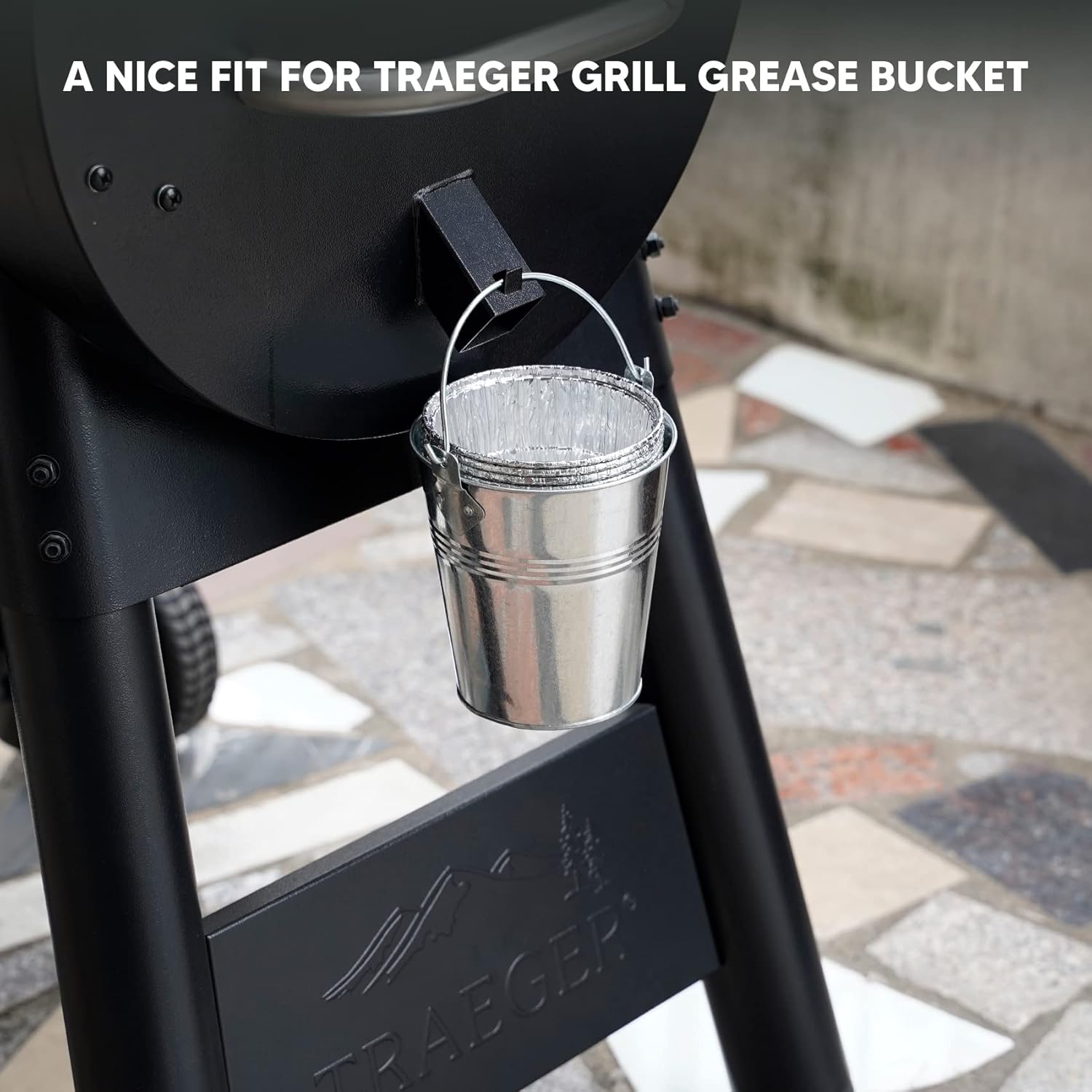 15 Pack Grease Bucket Liners for Traeger Grills, Disposable Aluminum Drip Tray Liner for Traeger Pro 575/780, 20/22/34/ Series, Ironwood 650/885, 4.9