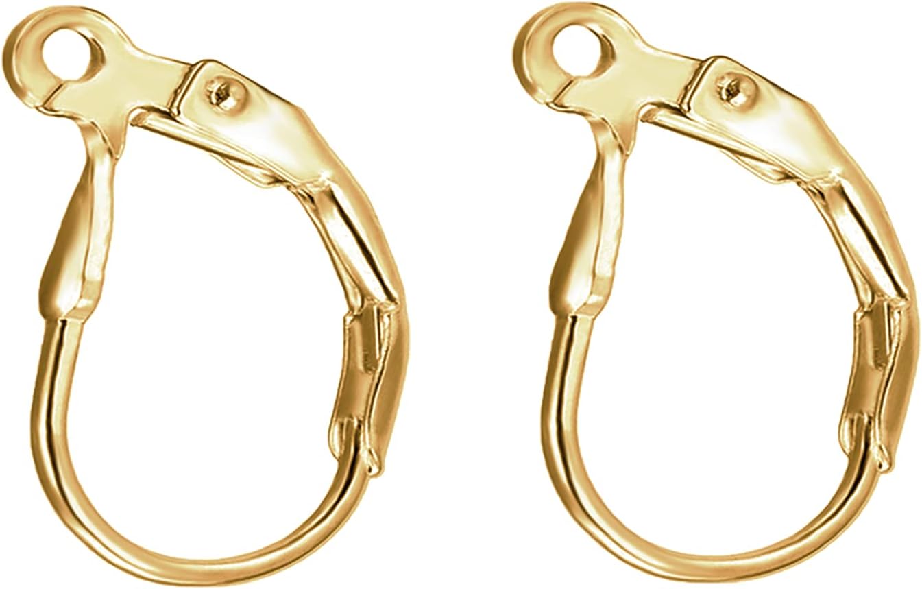 14k Gold Filled Leverback Earring Hooks 4pcs French Ear Wire Lever Back Earwire for Jewelry Making Crafting - Image 1