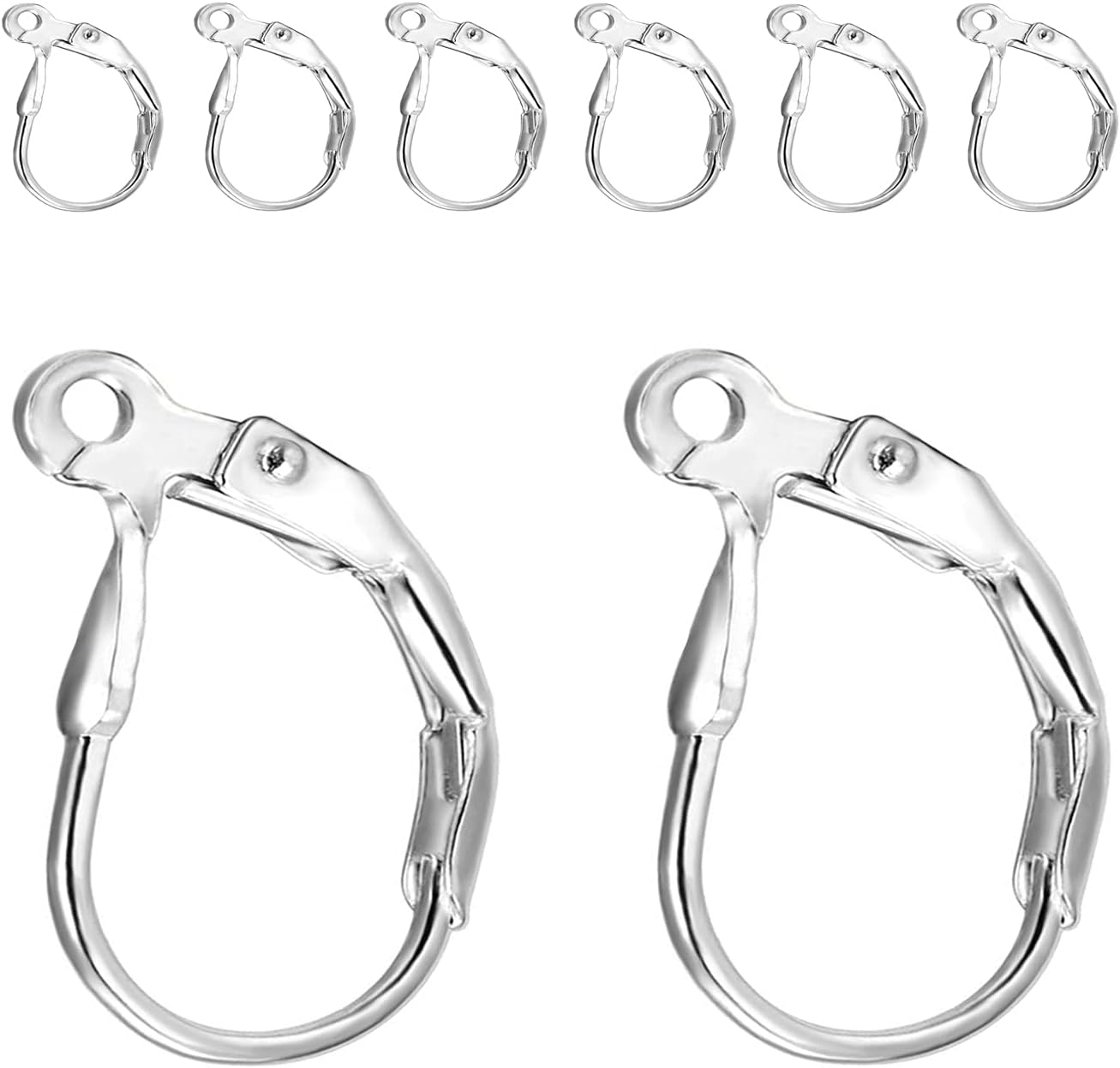 925 Sterling Silver Leverback Earring Hooks 8pcs French Ear Wire Lever Back Earwire for Jewelry Making Crafting - Image 1