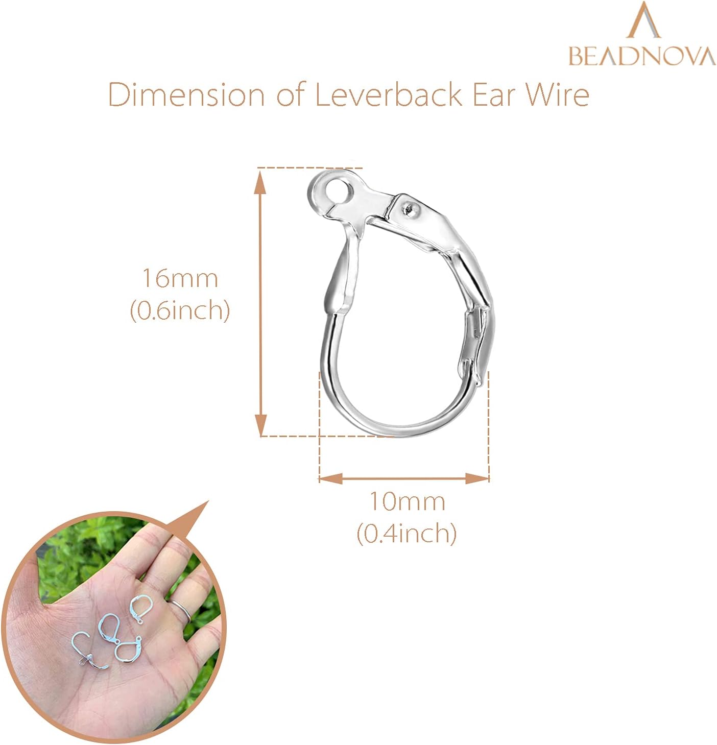 925 Sterling Silver Leverback Earring Hooks 8pcs French Ear Wire Lever Back Earwire for Jewelry Making Crafting - Image 2