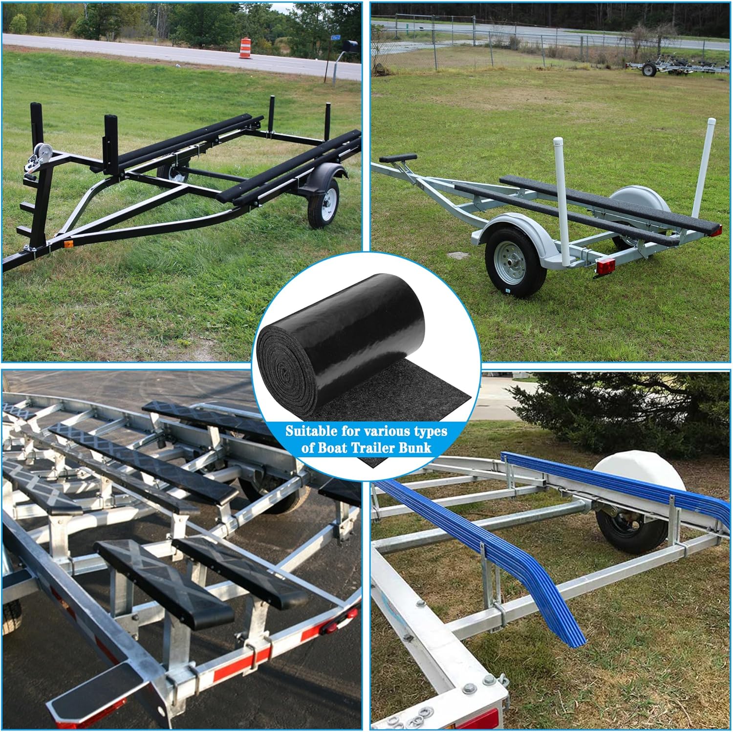 Boat Trailer Bunk Carpet - Marine Trailer Bunk Carpet - Trailer Boat Bunk Padding for Outdoor Boat Trailer Jet Ski Ramp Garage Dock - Image 7