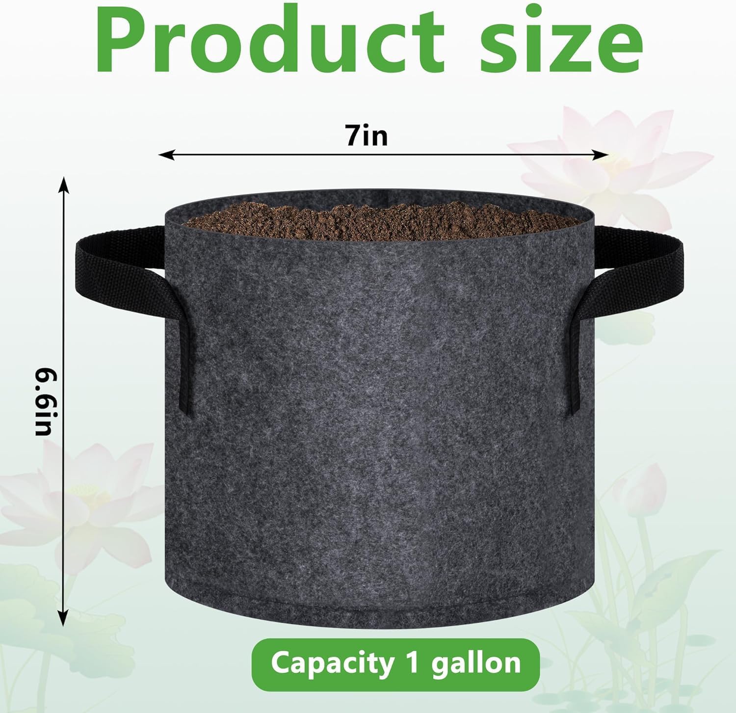 12 Pack Aquatic Plant Pots for Pond, Reusable Fabric Aquatic Plant Pots, Breathable Pond Plant Basket Grow Bags with Handles for Aquatic Plants, Bog Plant, Water Lily, Lotus, Flower (1 Gallon) - Image 4