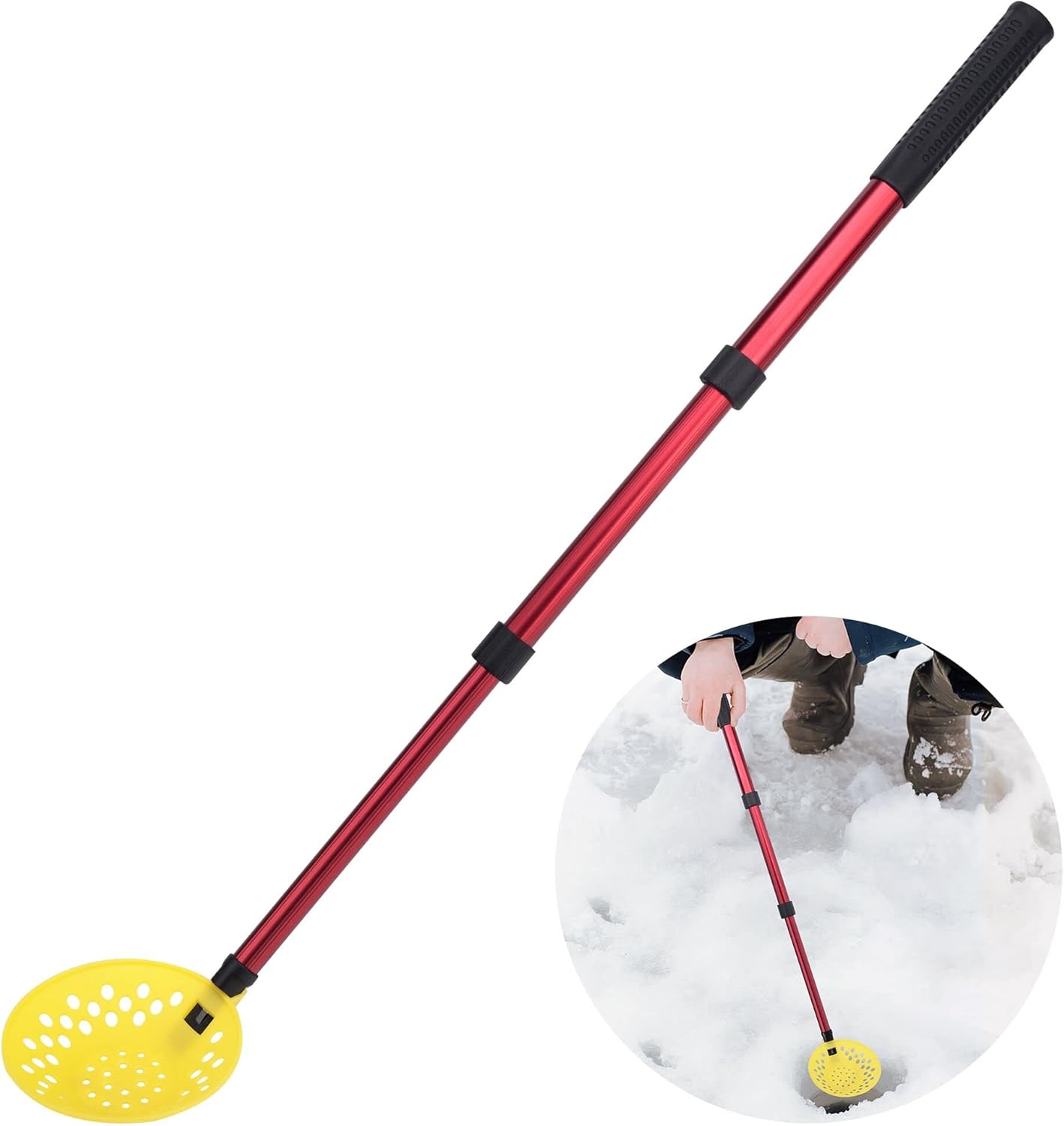 Adjustable Ice Fishing Skimmer Scoop-Winter Ice Fishing Scooper with Long Handle-Ice Fishing Gear for Scooping out Ice While Fishing - Image 1