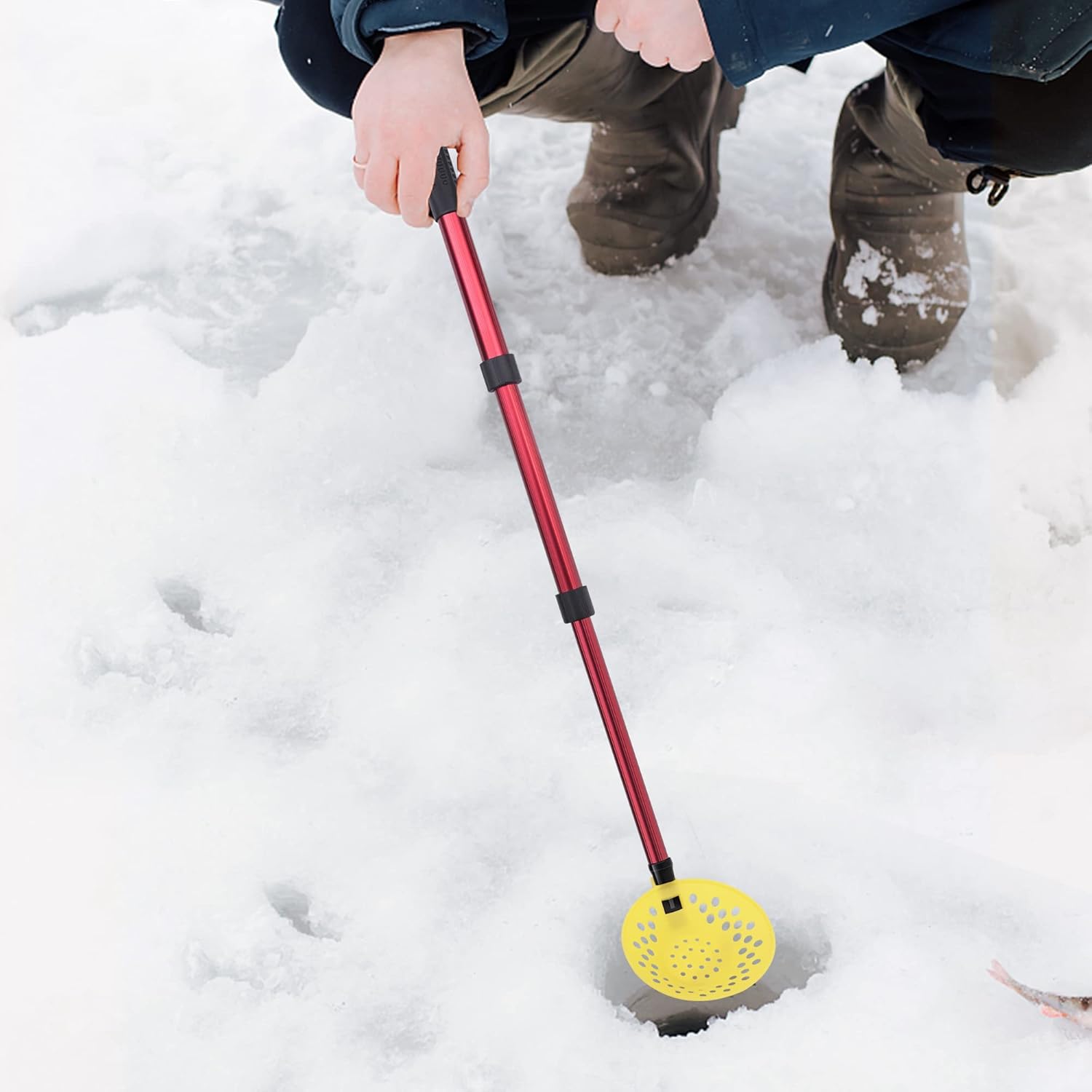 Adjustable Ice Fishing Skimmer Scoop-Winter Ice Fishing Scooper with Long Handle-Ice Fishing Gear for Scooping out Ice While Fishing - Image 4