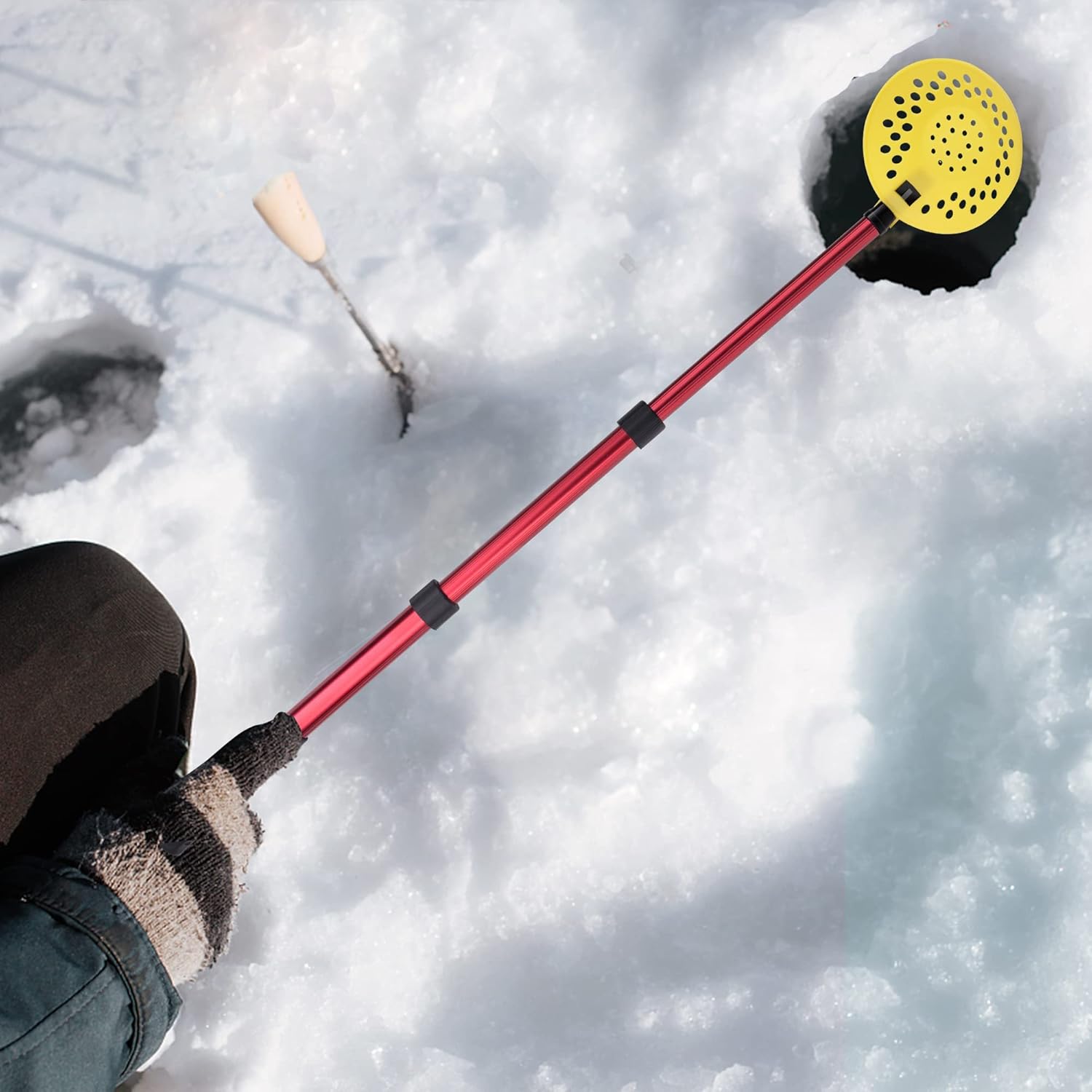 Adjustable Ice Fishing Skimmer Scoop-Winter Ice Fishing Scooper with Long Handle-Ice Fishing Gear for Scooping out Ice While Fishing - Image 5