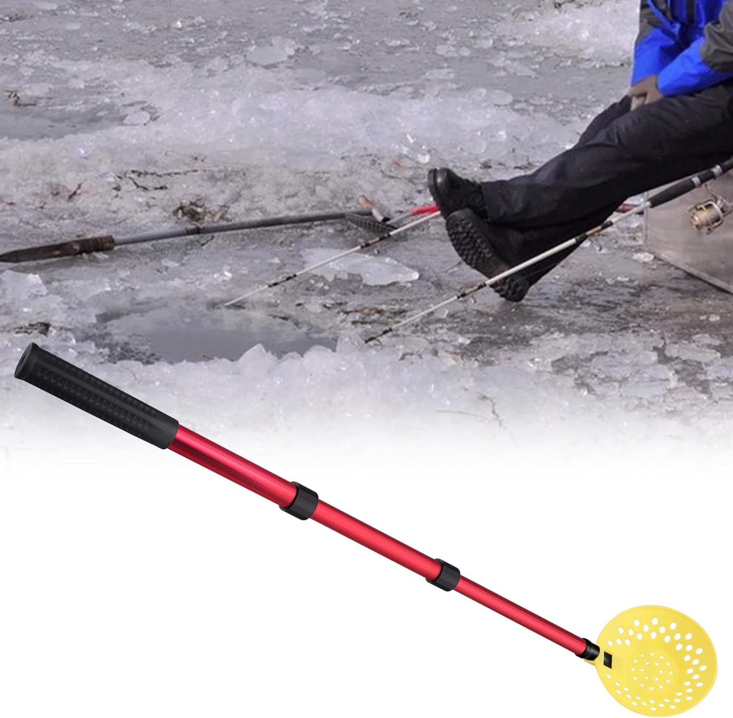 Adjustable Ice Fishing Skimmer Scoop-Winter Ice Fishing Scooper with Long Handle-Ice Fishing Gear for Scooping out Ice While Fishing - Image 6