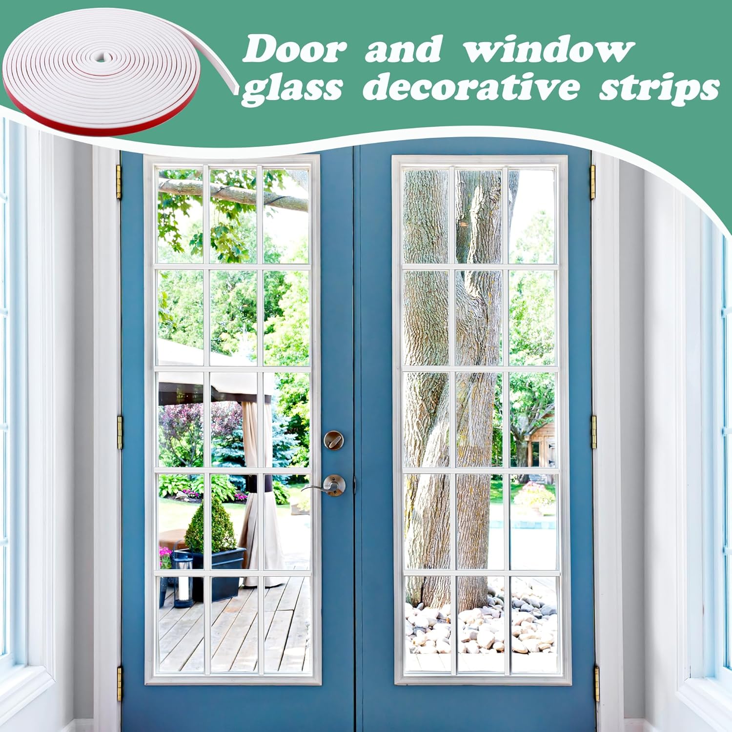 33 Ft Window Grille Inserts Grid Kit- TPE Self-Adhesive Peel and Stick Trim Molding- Flexible Moulding Trim Grid Inserts for Windows Door Frames Home Decoration - Image 6