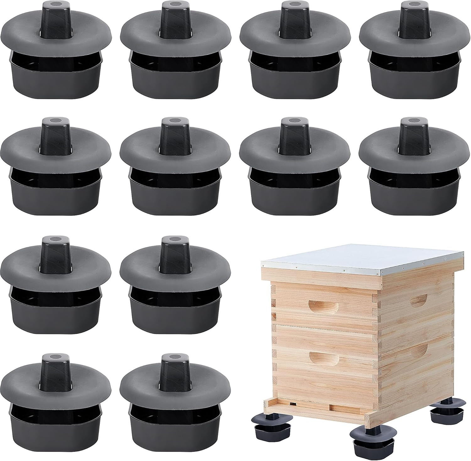 3 Sets/12Pcs Beehive Stands- Sturdy Beehive Feet Stands- Beehive Base Beekeeping Hive Support Tools for Outdoor Garden Beekeeper Workshop - Image 1