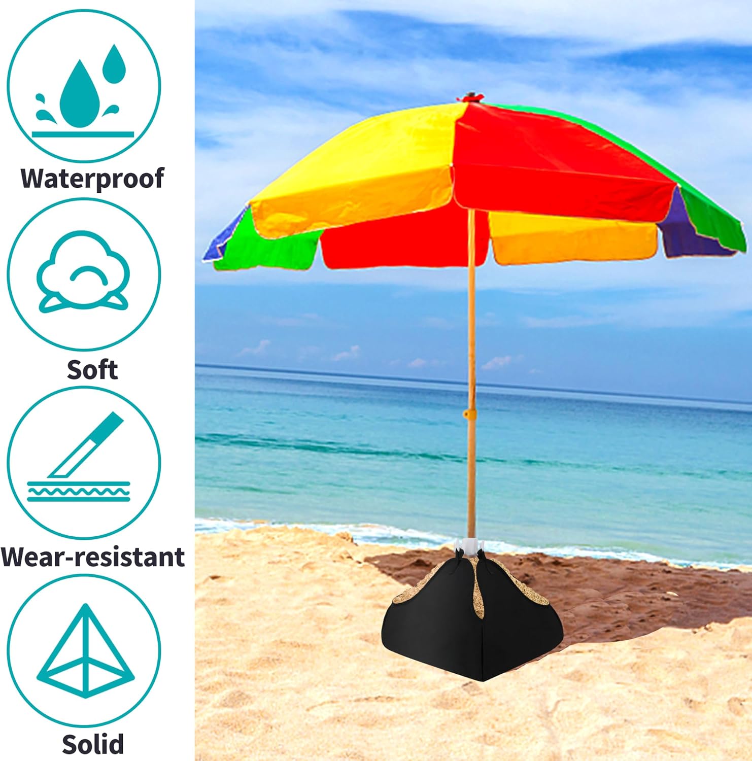 1 Set Beach Umbrella Base Weight- 600D Oxford Cloth Sun Umbrella Fillable Weights Sand Bags- Heavy Duty Beach Umbrella Stand Sand Anchor for Outdoor Patio Garden - Image 5