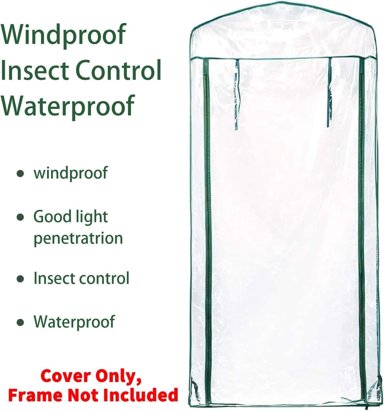 2 Pcs 4 Tier Greenhouse Replacement Cover- 27 x 19 x 63 Inch Clear PVC Plant Greenhouse Cover with Roll-Up Zipper Door for Gardening Plants Flowers (Frame Not Include) - Image 3