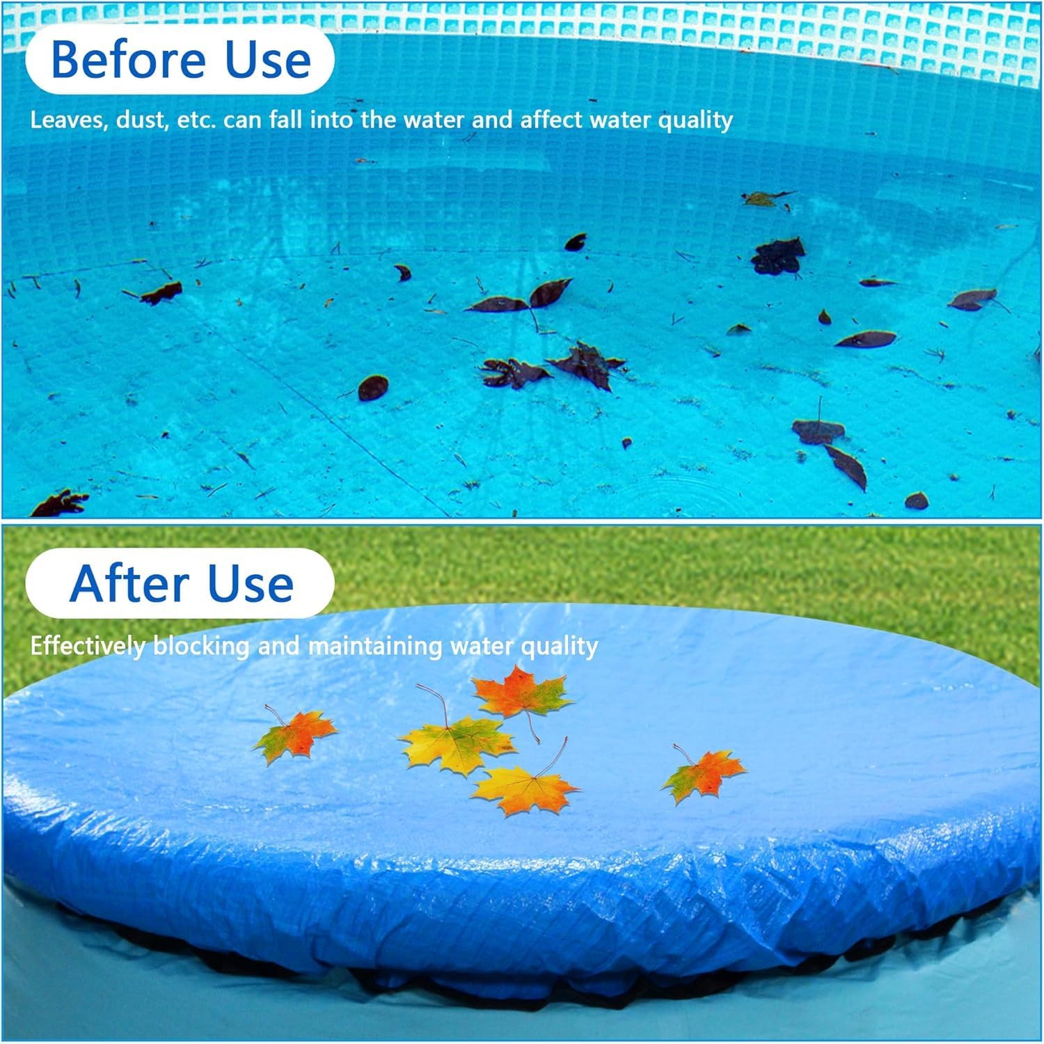 10 Ft Dust Pool Cover Protector-Solar Cover for Round Frame Pools-Pool Cover for Round Inflatable-Pool Cover Protector Heat Retaining Blanket - Image 5