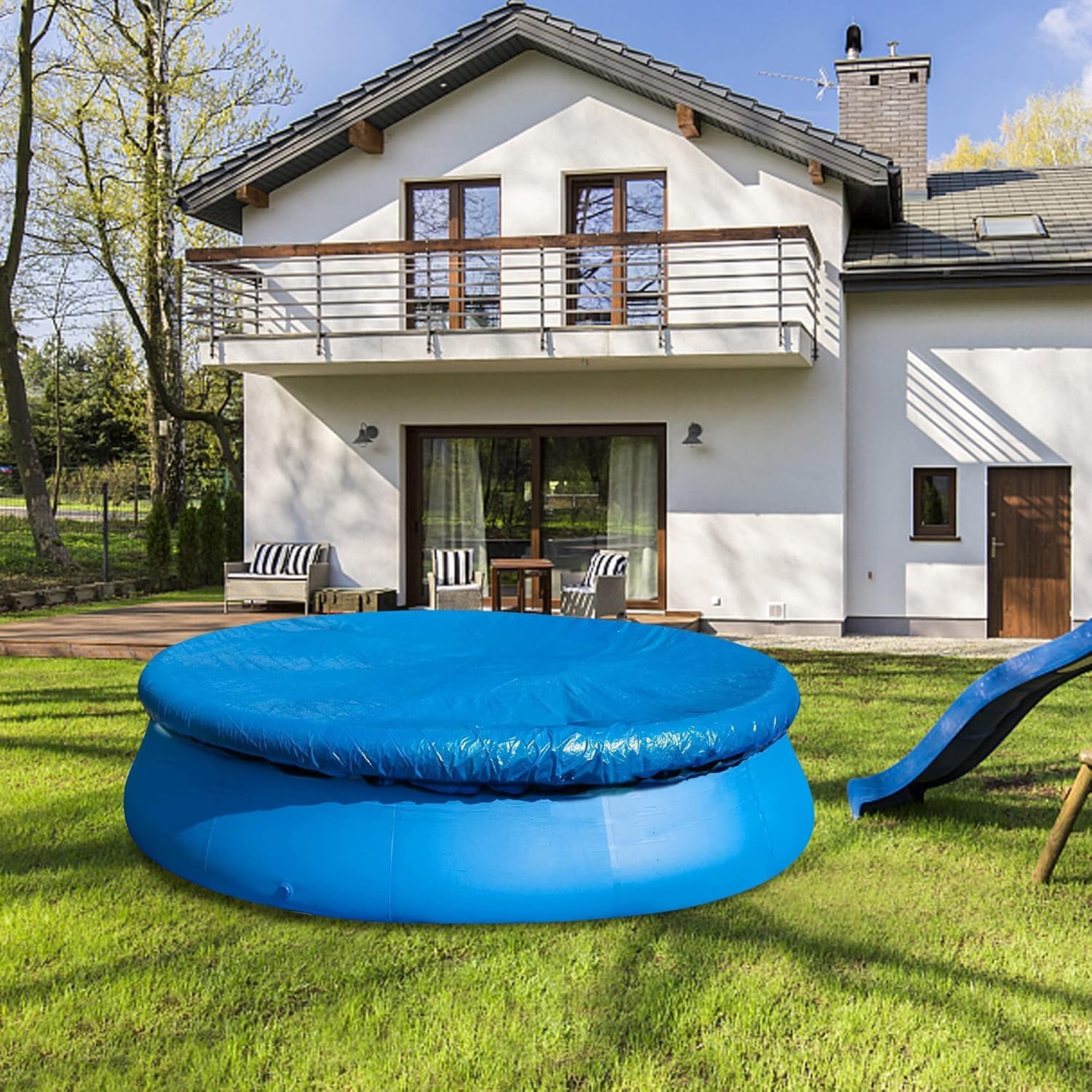 10 Ft Dust Pool Cover Protector-Solar Cover for Round Frame Pools-Pool Cover for Round Inflatable-Pool Cover Protector Heat Retaining Blanket - Image 7