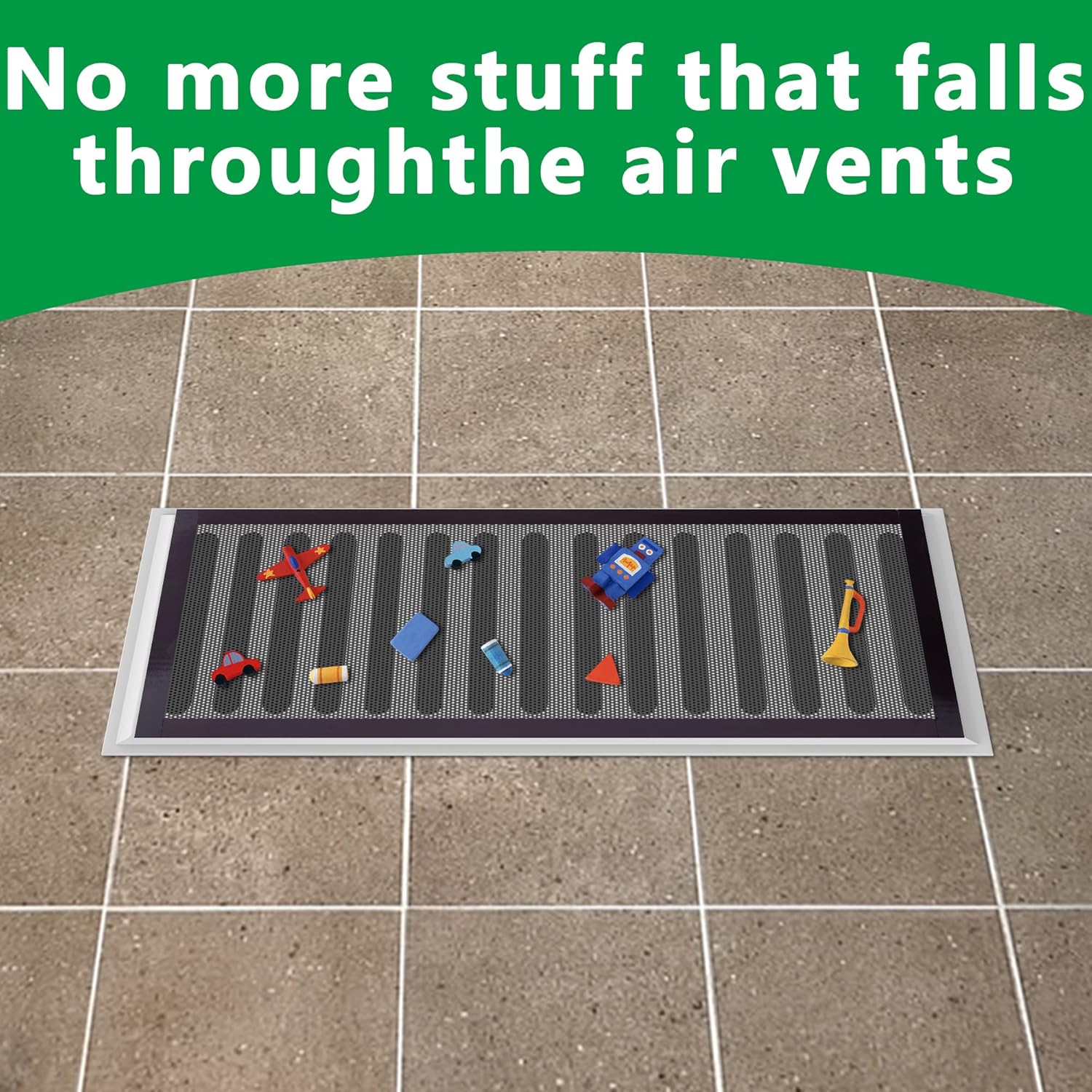 8 Pack Floor Register Screen Vent Mesh, 4 x 10 Inch Plastic Rectangle Air Vent Screen Cover, Magnetic PVC Vent Mesh Cover for Ceiling Wall Floor Catch Debris Hair Dust - Image 4
