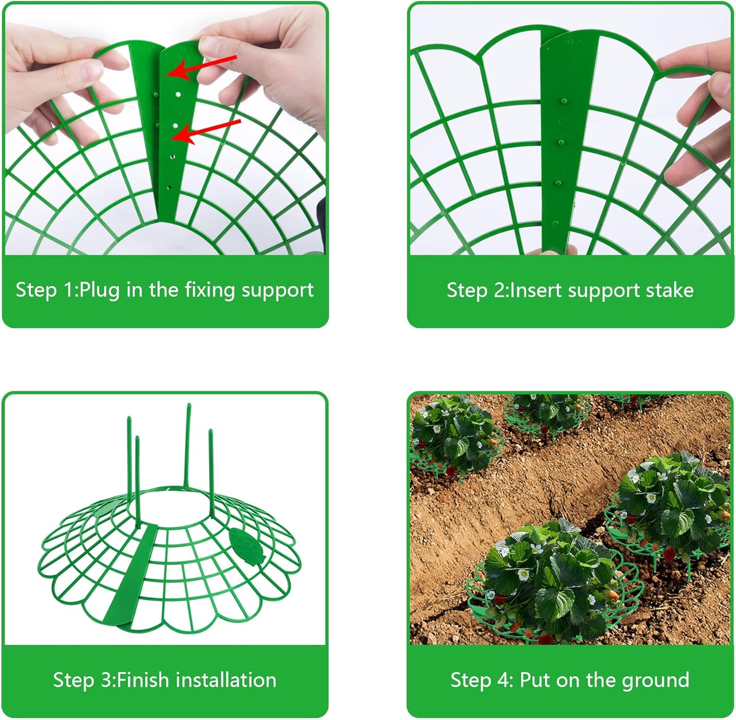 15Pack Strawberry Supports - Strawberry Plant Support Stand Strawberry Growing Racks Protector Strawberry Growing Frame Holder Cage (15, B) - Image 3