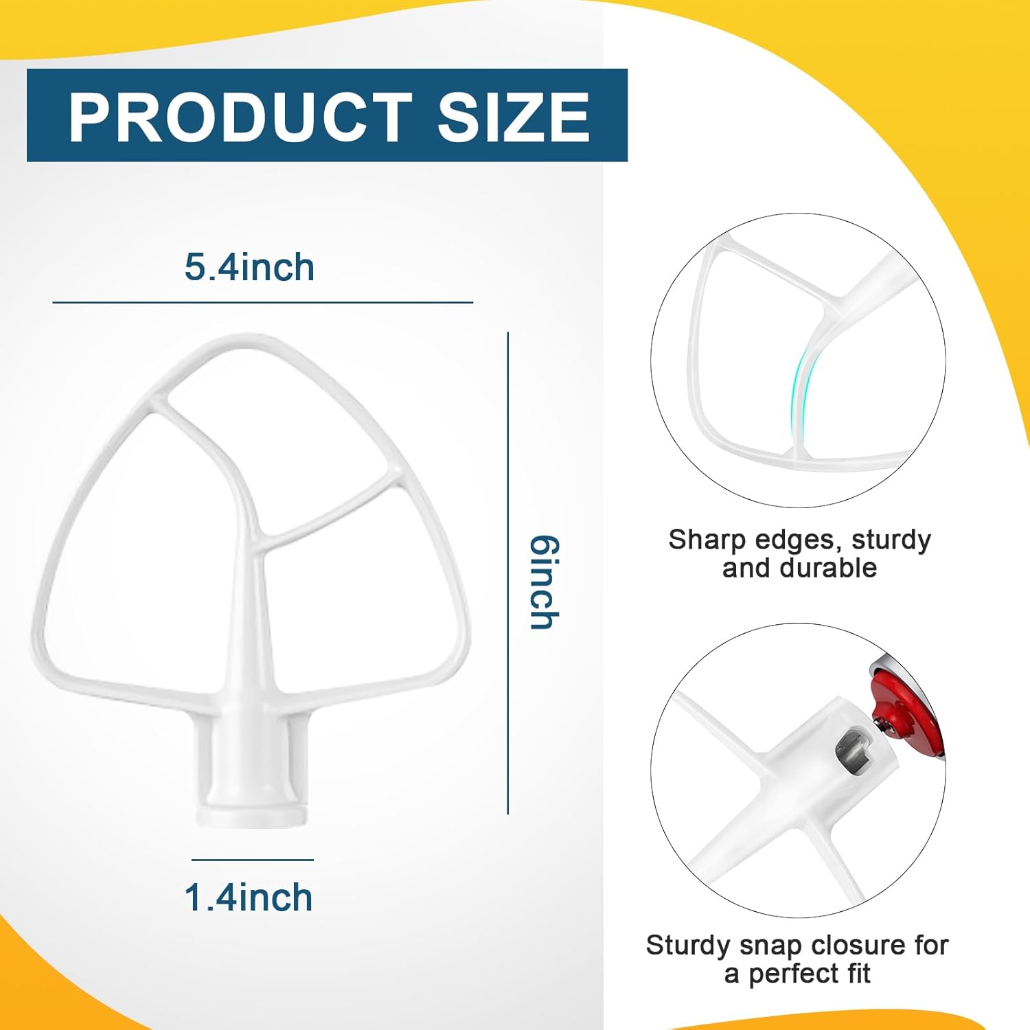 K45B Coated Flat Beater for KitchenAid Mixer, Kitchen Aid Mixer Accessory Kitchenaid Mixer Attachments Kitchenaid Mixer Paddle Stand Mixer Attachment, Mixer Accessory Replace WPW10672617 W10672617 - Image 5