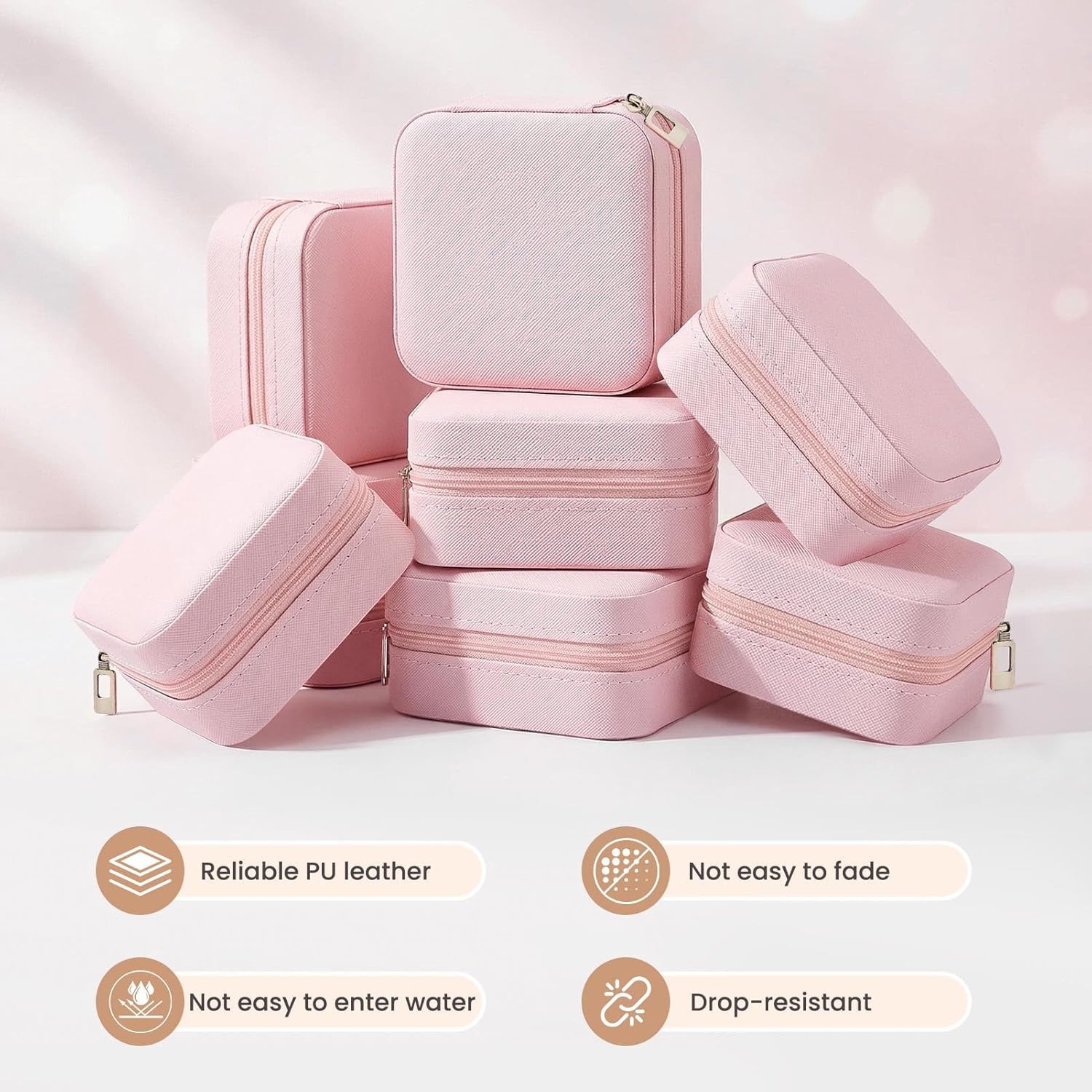24 Pcs Travel Jewelry Box Exquisite Travel Jewelry Case Portable Jewellery Storage Holder Organizer Box Small Jewelry Organizer for Rings Earrings Necklaces Pendants Bracelets Watches - Image 5