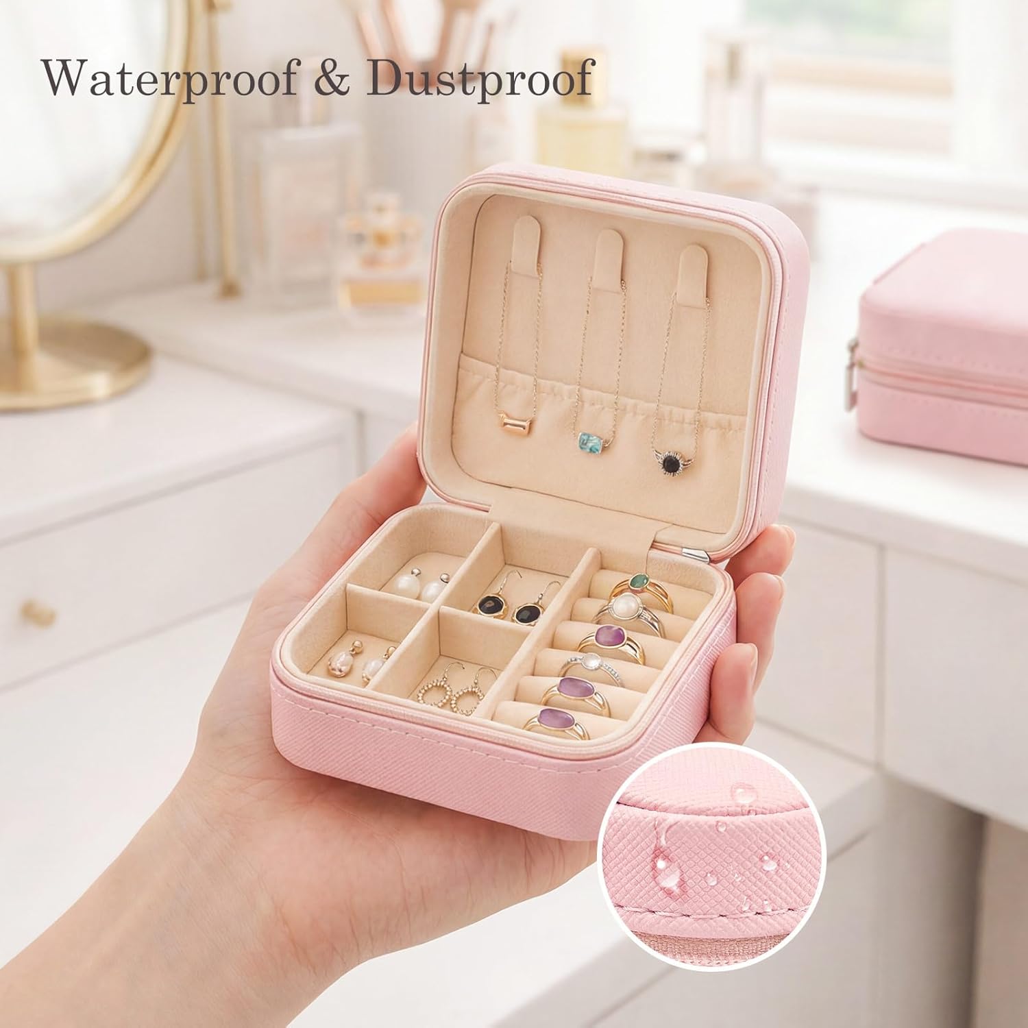 24 Pcs Travel Jewelry Box Exquisite Travel Jewelry Case Portable Jewellery Storage Holder Organizer Box Small Jewelry Organizer for Rings Earrings Necklaces Pendants Bracelets Watches - Image 6