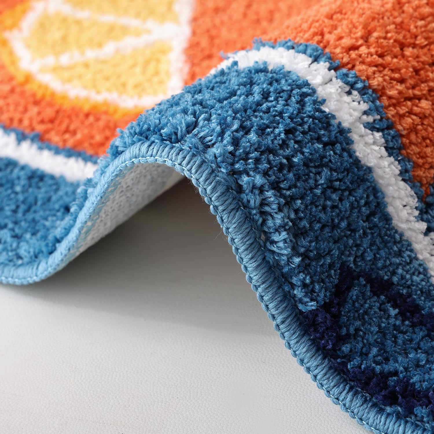 Sardine Can Bath Mat, Blue Bathroom Rugs for Bedroom, Soft Washable Rug Non Slip Cute Kitchen Bath Mats for Bathroom Funny Cartoon Fish and Lemon - Image 5