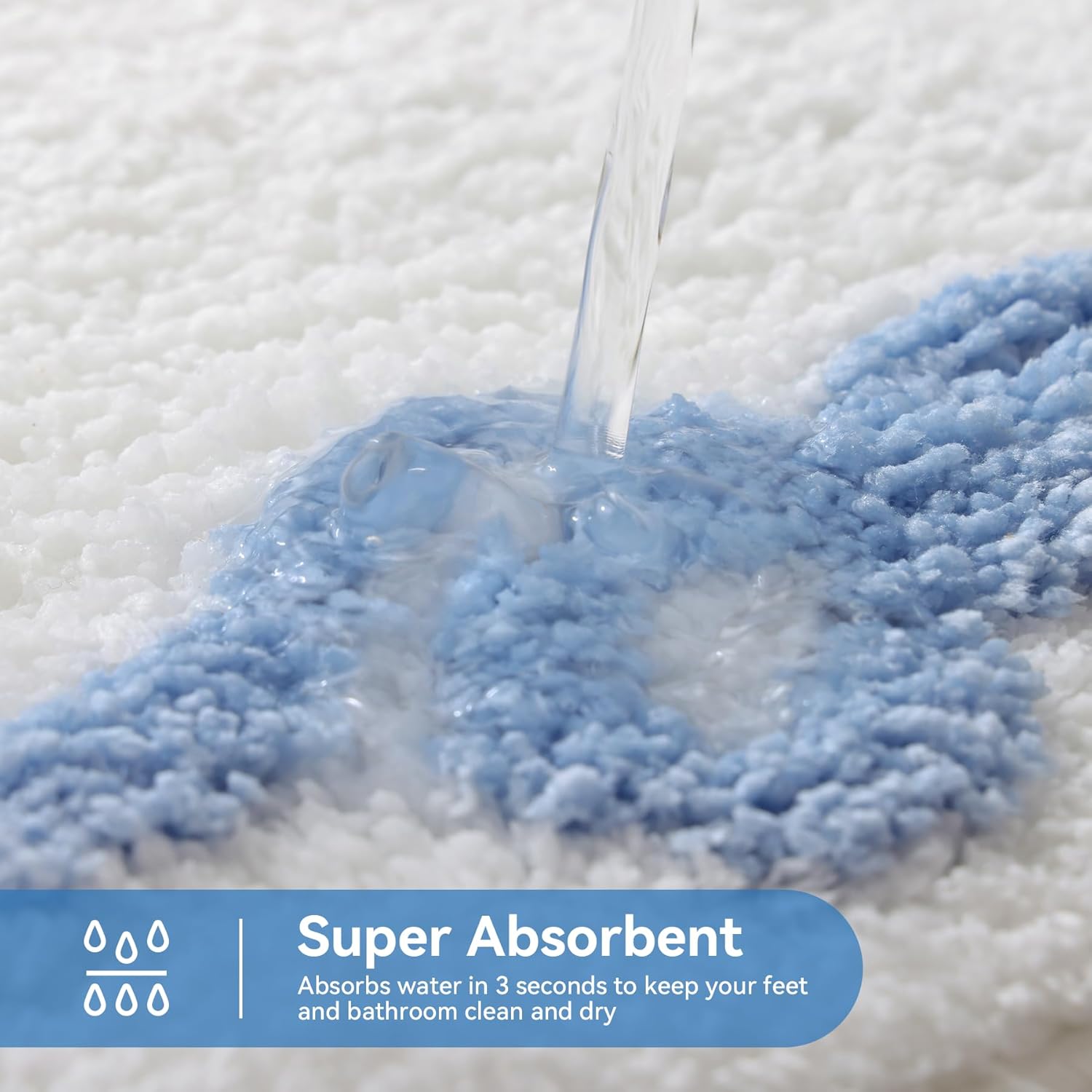 Blue Scalloped Bath Mat - Cute Bow Bathroom Rugs Small Non Slip Bath Mat, Soft & Absorbent Bath Rugs for Bathroom Decor, Tub, Vanity Floor - Image 5