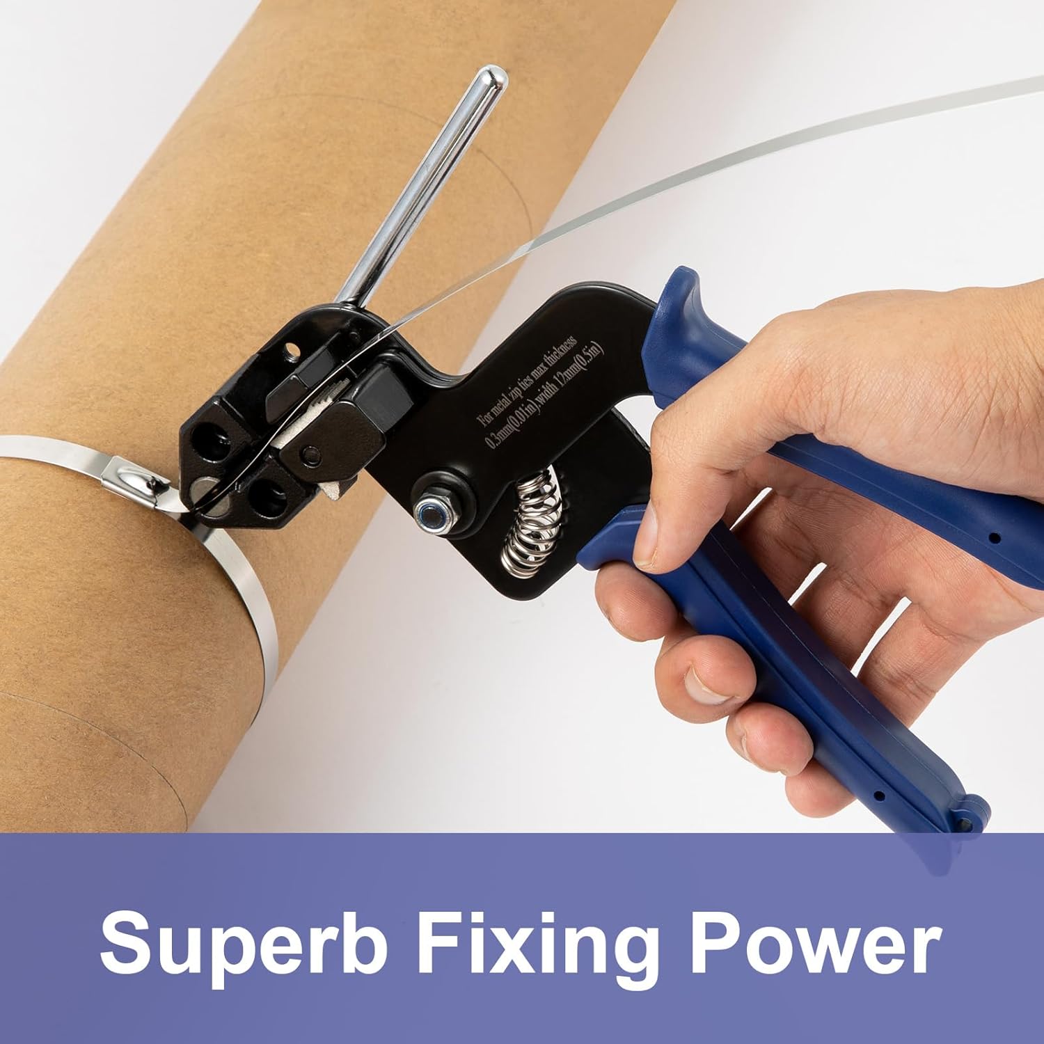 Metal Zip Ties Cutter for Stainless Steel Tie Wrap,Tensioning Installation Cutting Tool for Self-Locking Stainless Zip Ties with Free Zip Tie Release Tool, Two-handed Mode - Image 2