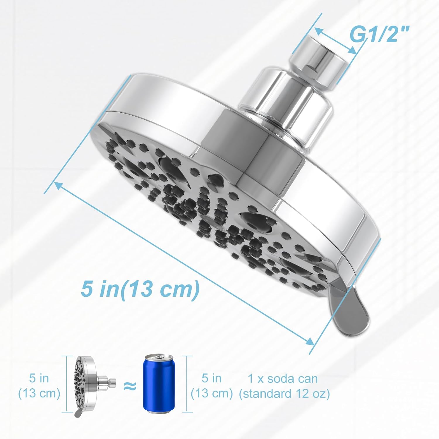 Shower Arm 10 in Bundle with 9 Mode Shower Head, Chrome - Image 5