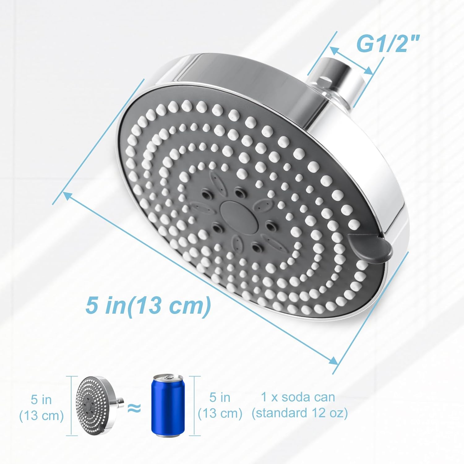 Shower Arm 10 in Bundle with 6 Mode Shower Head, Chrome - Image 5