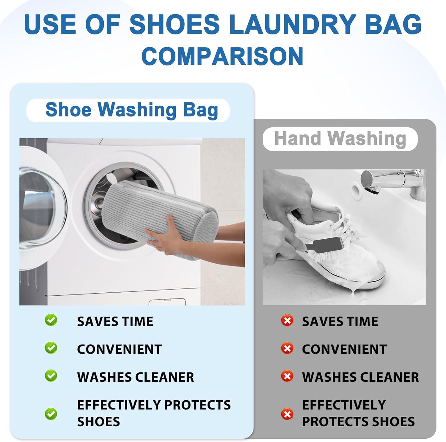 Shoe Washing Machine Bag,Shoe Laundry Bags for Sneakers, Reusable Shoe Cleaning Bag for All Shoe Sizes - Image 6
