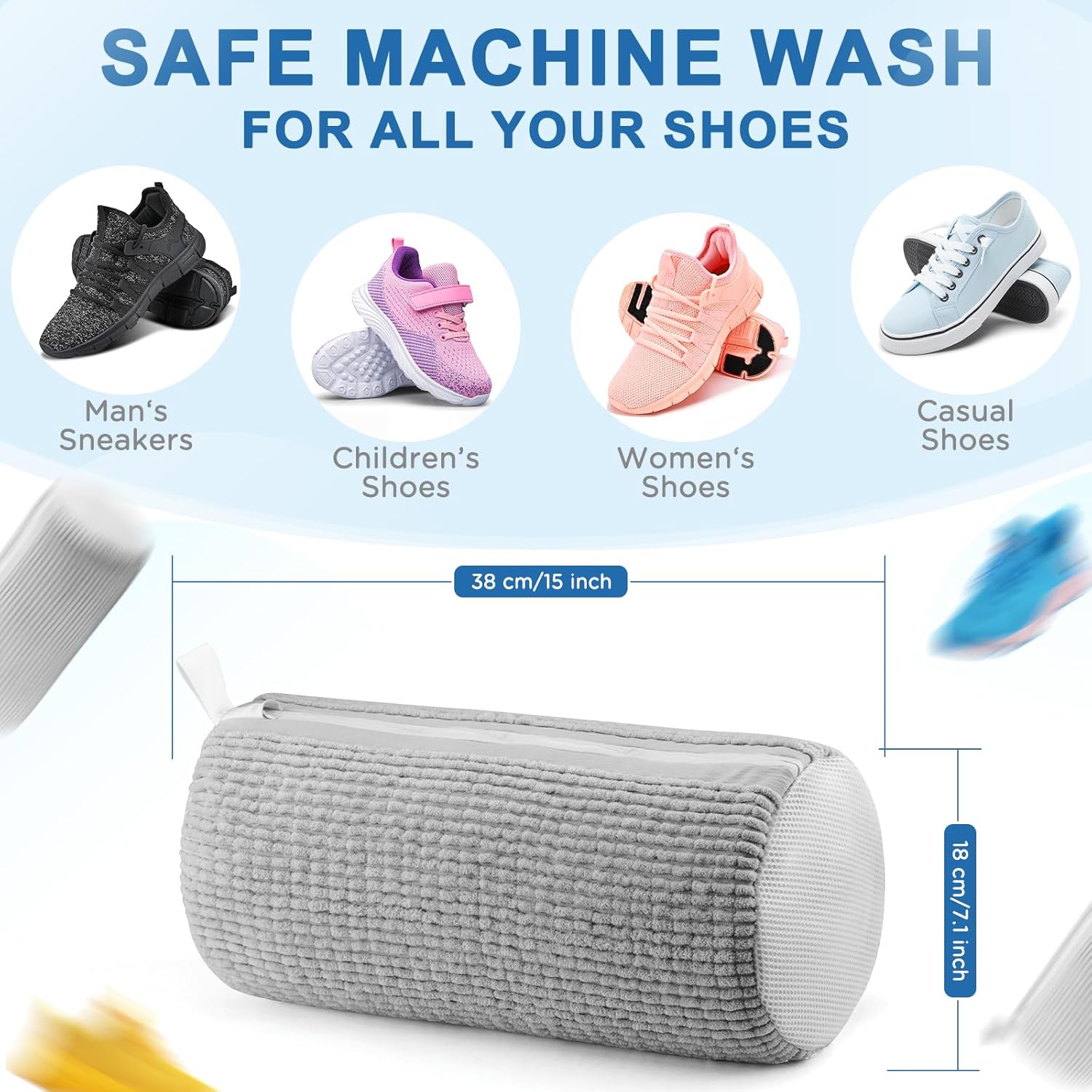 Shoe Washing Machine Bag,Shoe Laundry Bags for Sneakers, Reusable Shoe Cleaning Bag for All Shoe Sizes - Image 7