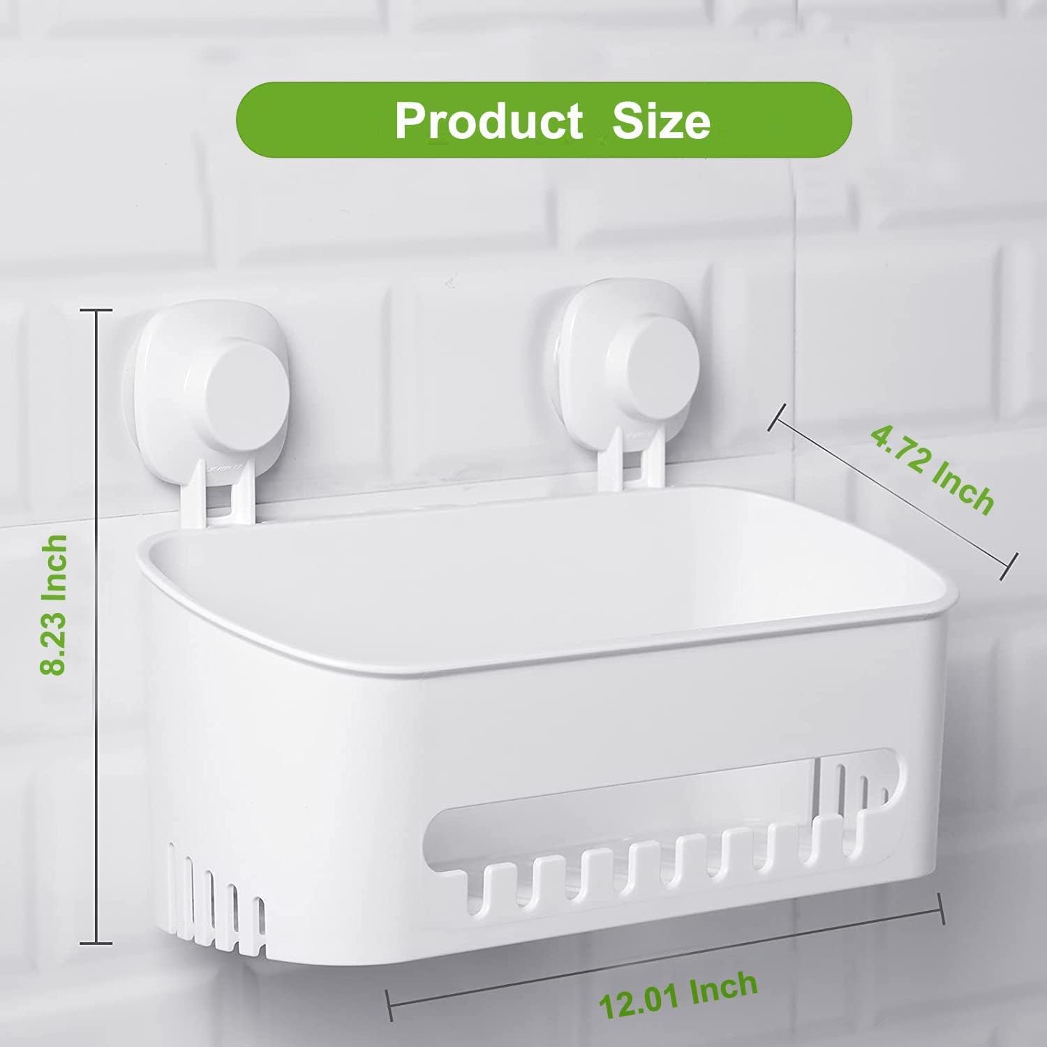 Suction Cup Shower Caddy - No Drilling Removable Shower Caddy - Powerful Suction Shower Organizer Max Hold 22lbs, Waterproof Suction Storage Basket for Bathroom & Kitchen - Image 6