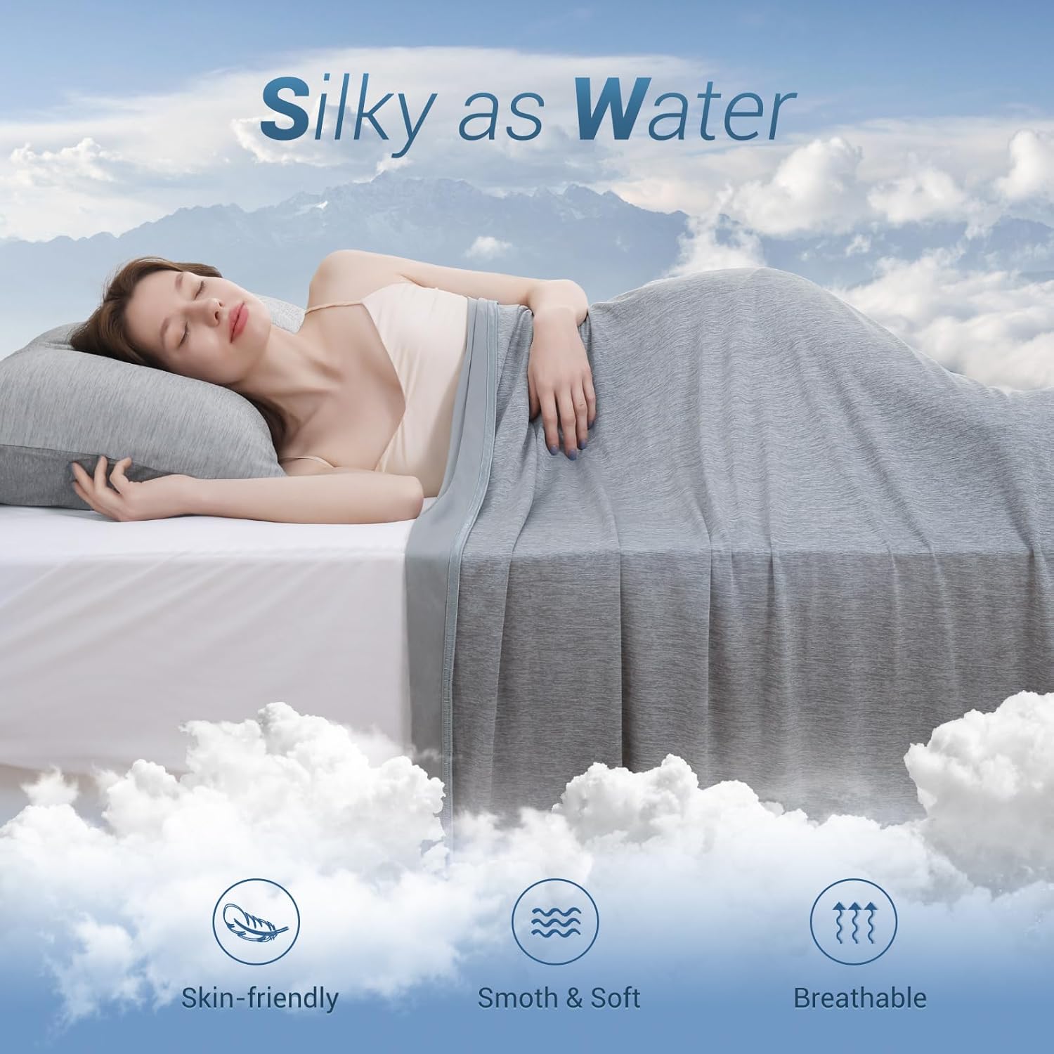 Cooling Blanket King, Arc-Chill Q-Max >0.5 for Hot Sleepers, Absorbs Heat to Keep Body Cool for Night Sweats, Lightweight Summer Cool Blankets for Sleeping, Gifts for Women & Men,Grey - Image 6