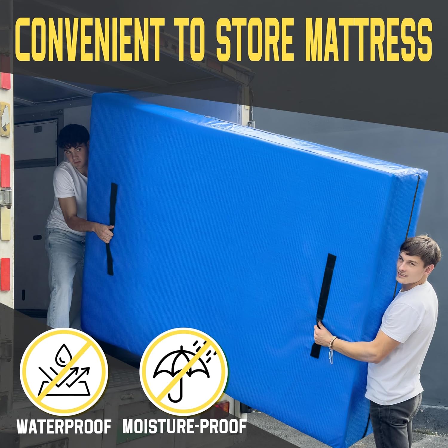 Mattress Bag for Moving & Storage of Full Size, Heavy Duty Mattress Cover for Moving with 12 Handles and Dual Zippers Closure, Thick Reusable Mattress Protector for Moving Supplies & Moving Bags - Image 4