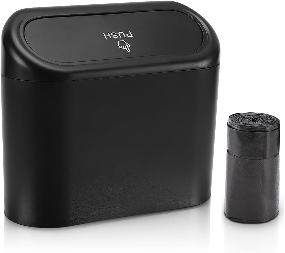 Car Trash Can with Lid + Mini Car Garbage Bags for Auto Trash Bin - Image 3