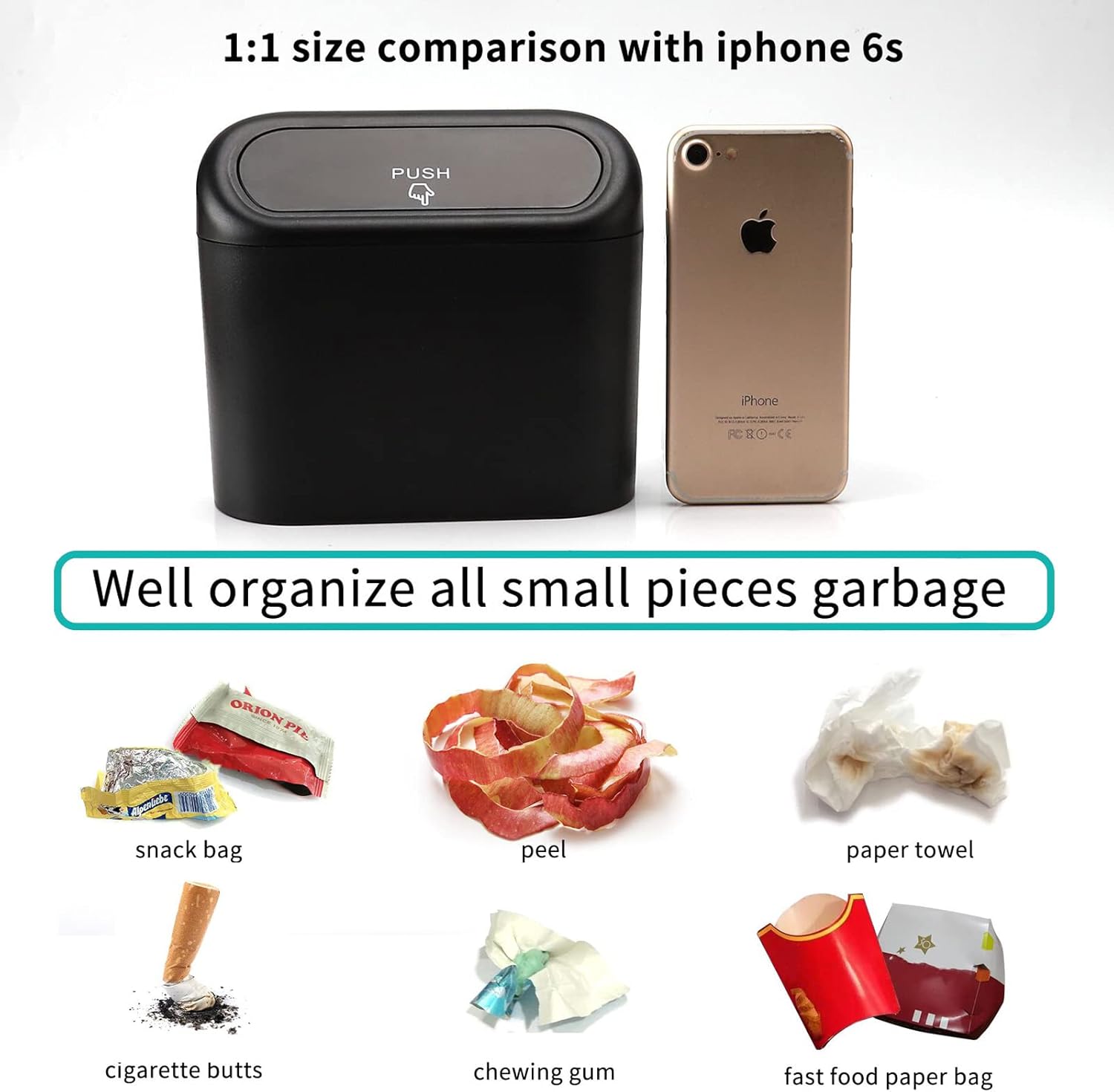 Car Trash Can with Lid + Mini Car Garbage Bags for Auto Trash Bin - Image 8