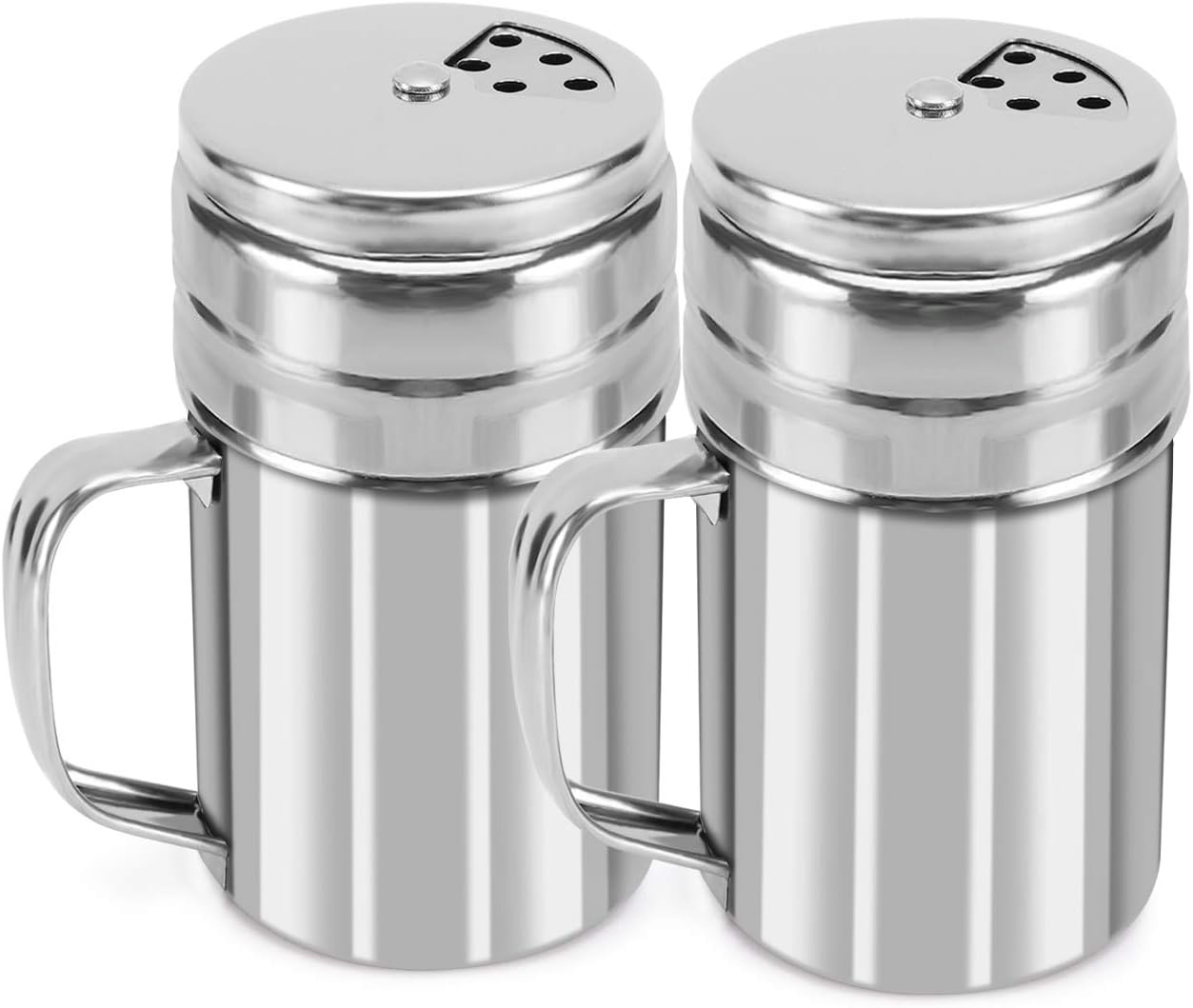 2pcs Powder Sugar Shakers+ 2pcs Salt and Pepper Shakers with Handle,Shakers For Cinnamon Sugar Pepper Powder Cocoa Flour Salt - Image 6