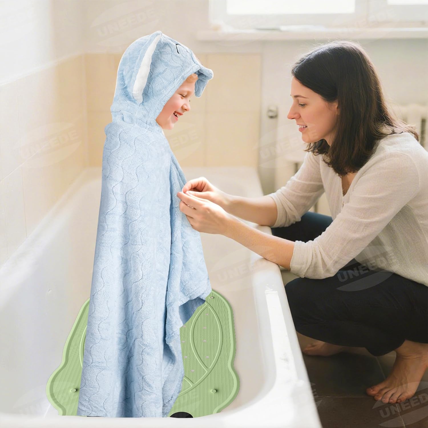 Blue Elephant Bath Hooded Towel for Kids,Extra Soft and Fast Drying Poncho for Toddlers Age 3-10,Kids Beach Hooded Towel Polyester Size 31 x 47 in,Machine Washable Poncho for Bath Beach Pool - Image 7