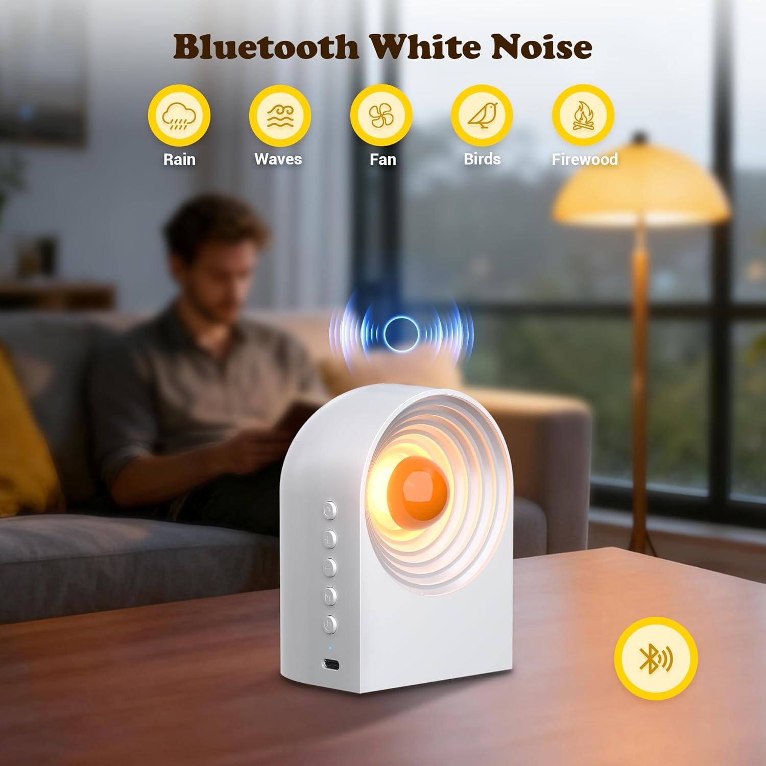 Cute Capybara Night Light and White Noise Sound Machine with Bluetooth Functionality for Bedroom Living Room Squishy Capybara Stuff Boys Girls Gifts - Image 2