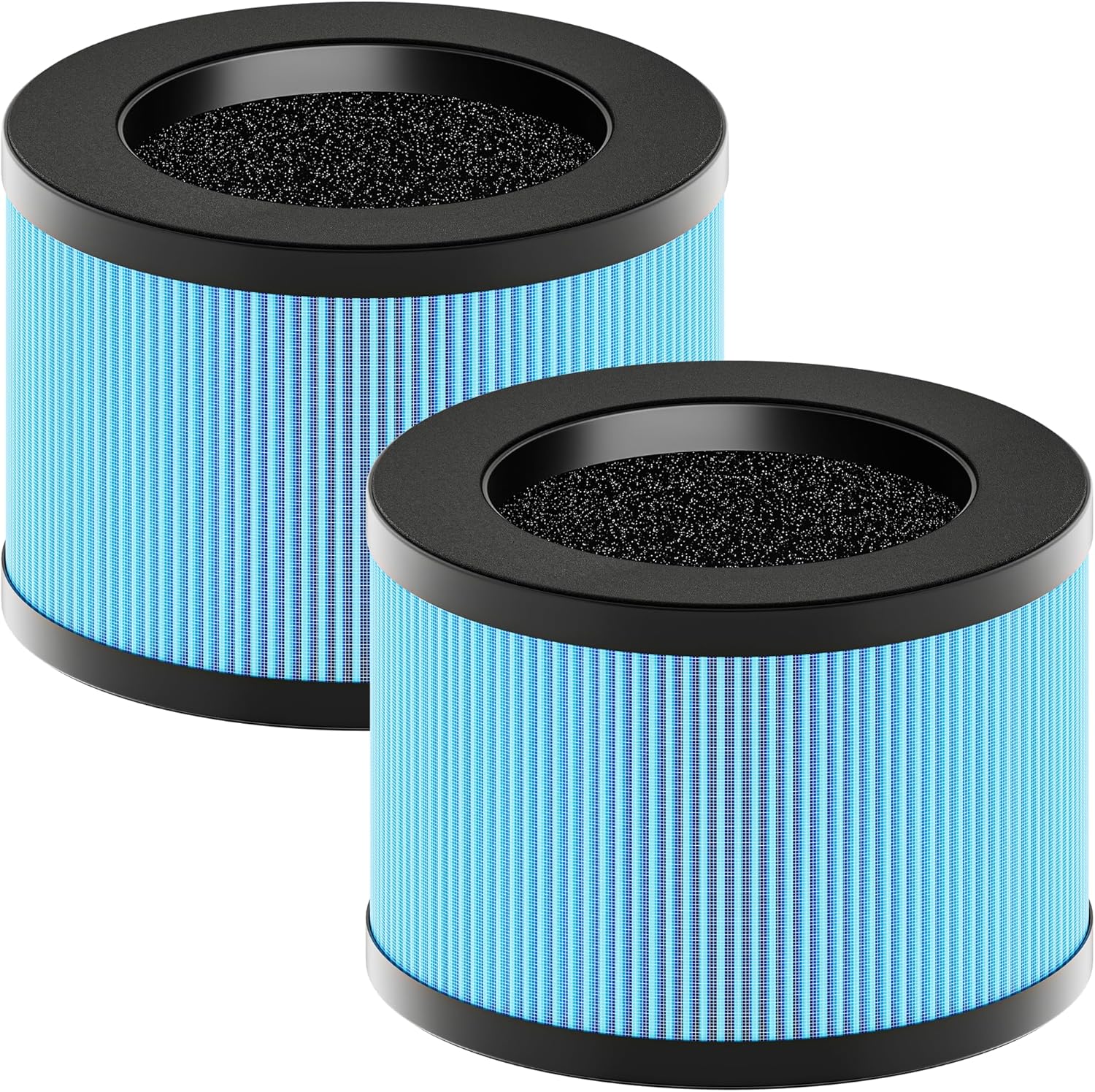 MK01 & MK06 True HEPA Filter Replacement Compatible with Aroeve MK01, MK06, ToLife TZ-K1 and Kloudi DH-JH01 Air Purifier, Standard Version, Blue, 2 Pack - Image 1