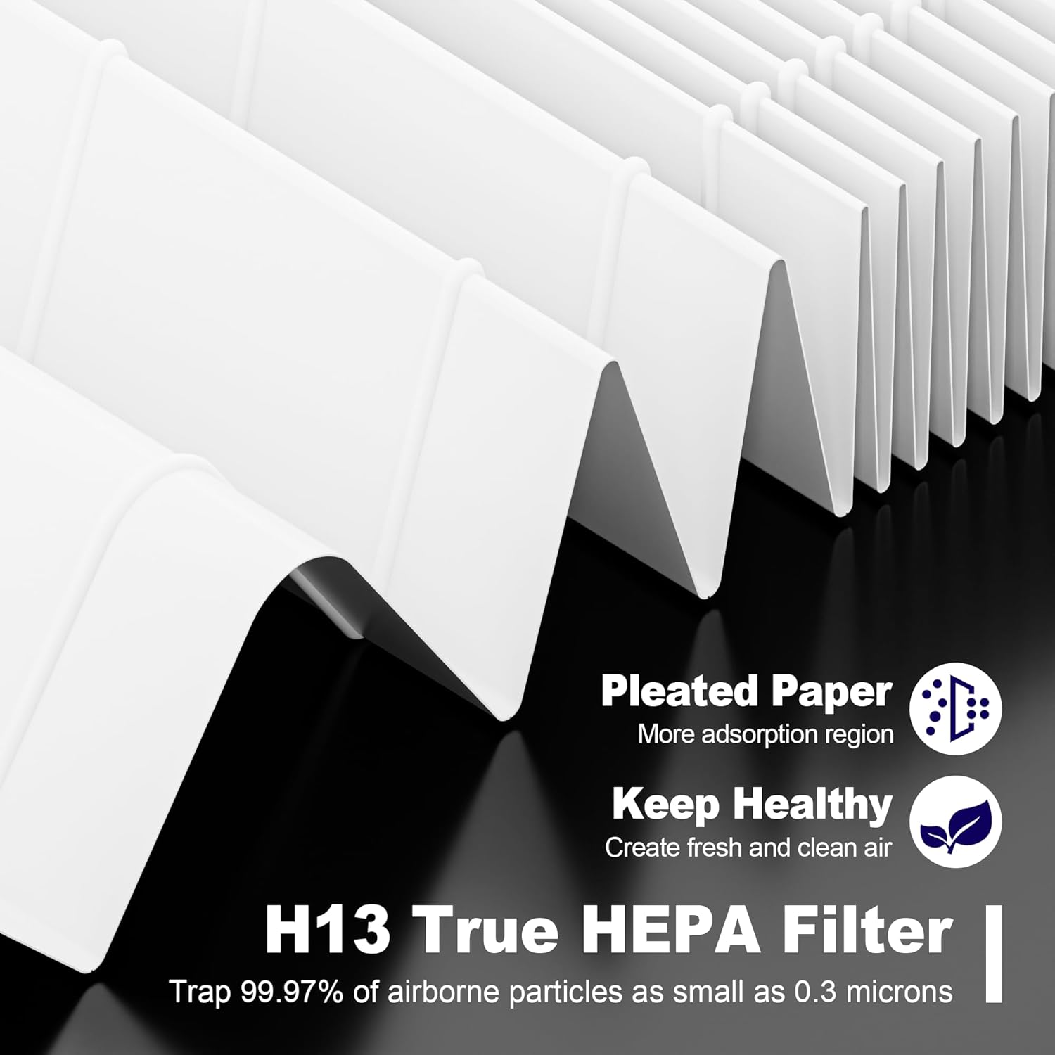 LV-H132 Replacement Filter Compatible with LEVOIT LV-H132 Air Puifier, 3-in-1 H13 Grade True HEPA High-Efficiency Activated Carbon Filter, Part # LV-H132-RF, 2 Pack - Image 5