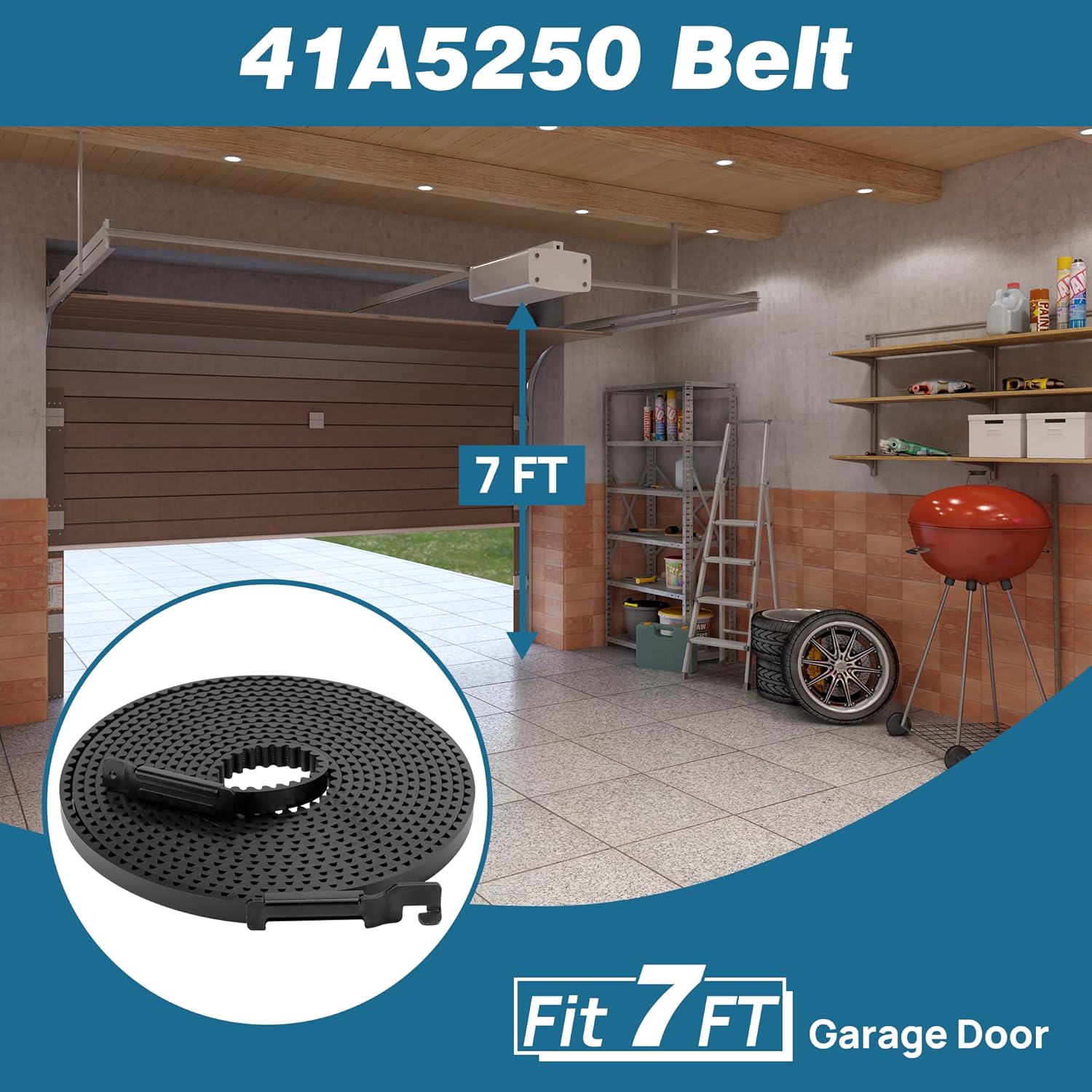 Upgrade 41A5250 41AB050-2 Belt for 7ft High Garage Door, 237
