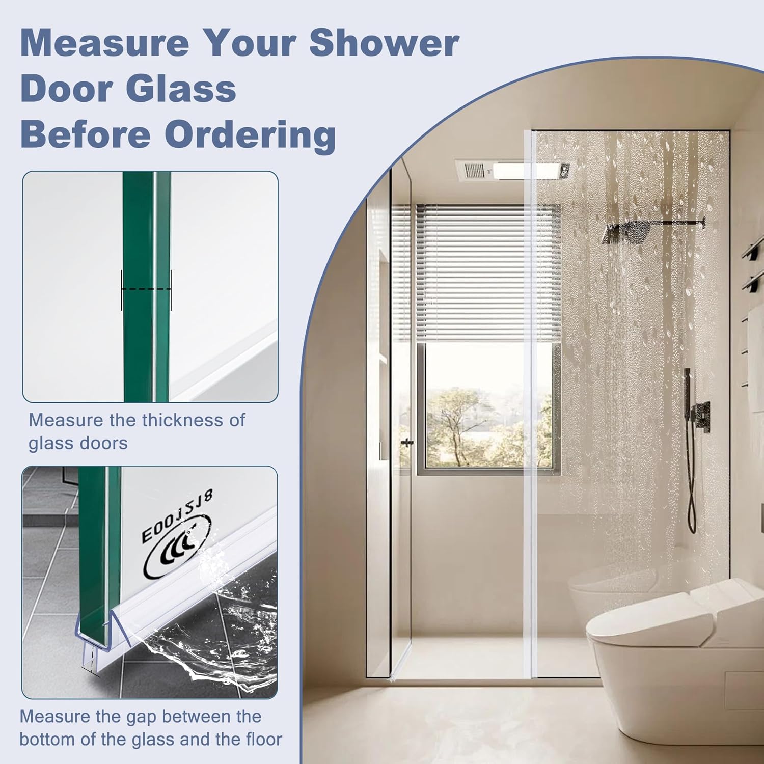 4-Pack Frameless Shower Door Bottom Seal for 3/8 Inch Thick Glass Doors – Stop Shower Leaks and Create a Water Barrier (3/8” x 39”) - Image 6