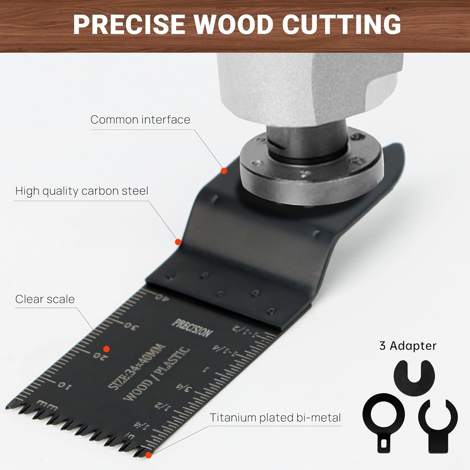 159 PCS Oscillating Saw Blades with Sandpaper, Universal Titanium Multitool Blades for Wood/Plastics/Metal, Quick Release Multi Tool Kits Compatible with Dewalt, Ridgid, Ryobi, Rockwell - Image 4