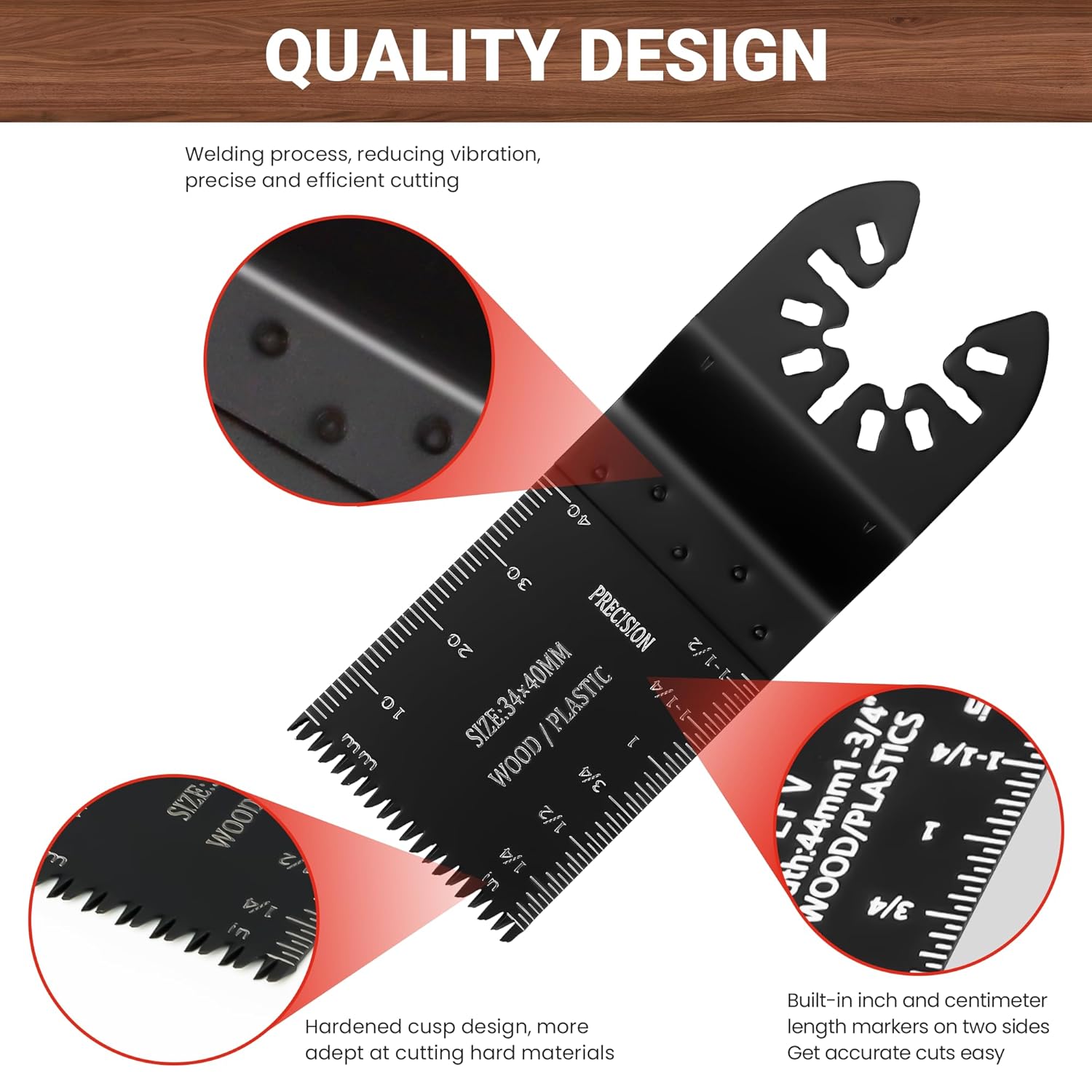 159 PCS Oscillating Saw Blades with Sandpaper, Universal Titanium Multitool Blades for Wood/Plastics/Metal, Quick Release Multi Tool Kits Compatible with Dewalt, Ridgid, Ryobi, Rockwell - Image 7