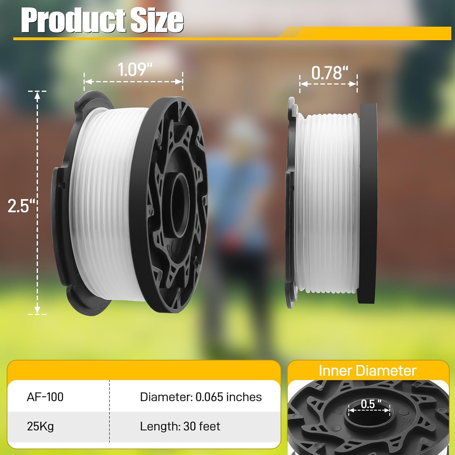 10 Pack Weed Eater String Compatible with Black and Decker 0.065