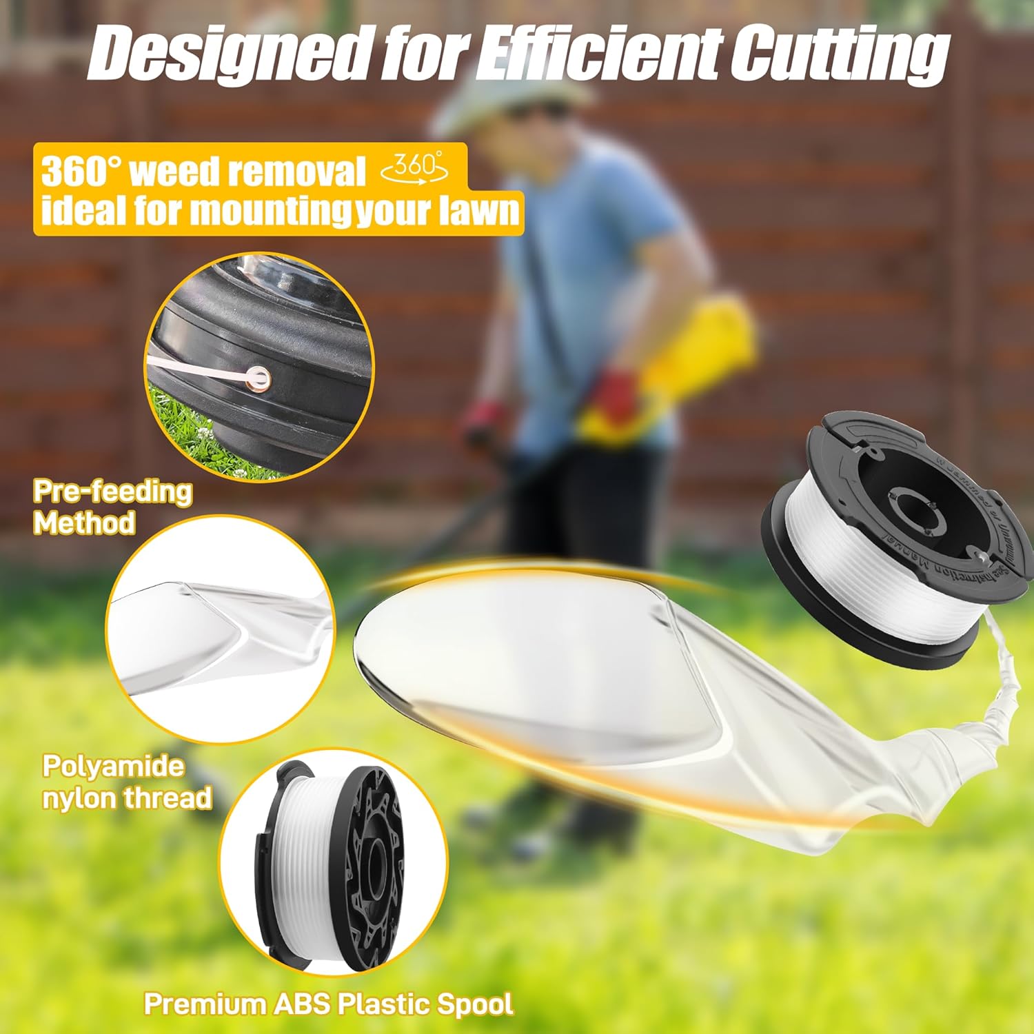 10 Pack Weed Eater String Compatible with Black and Decker 0.065